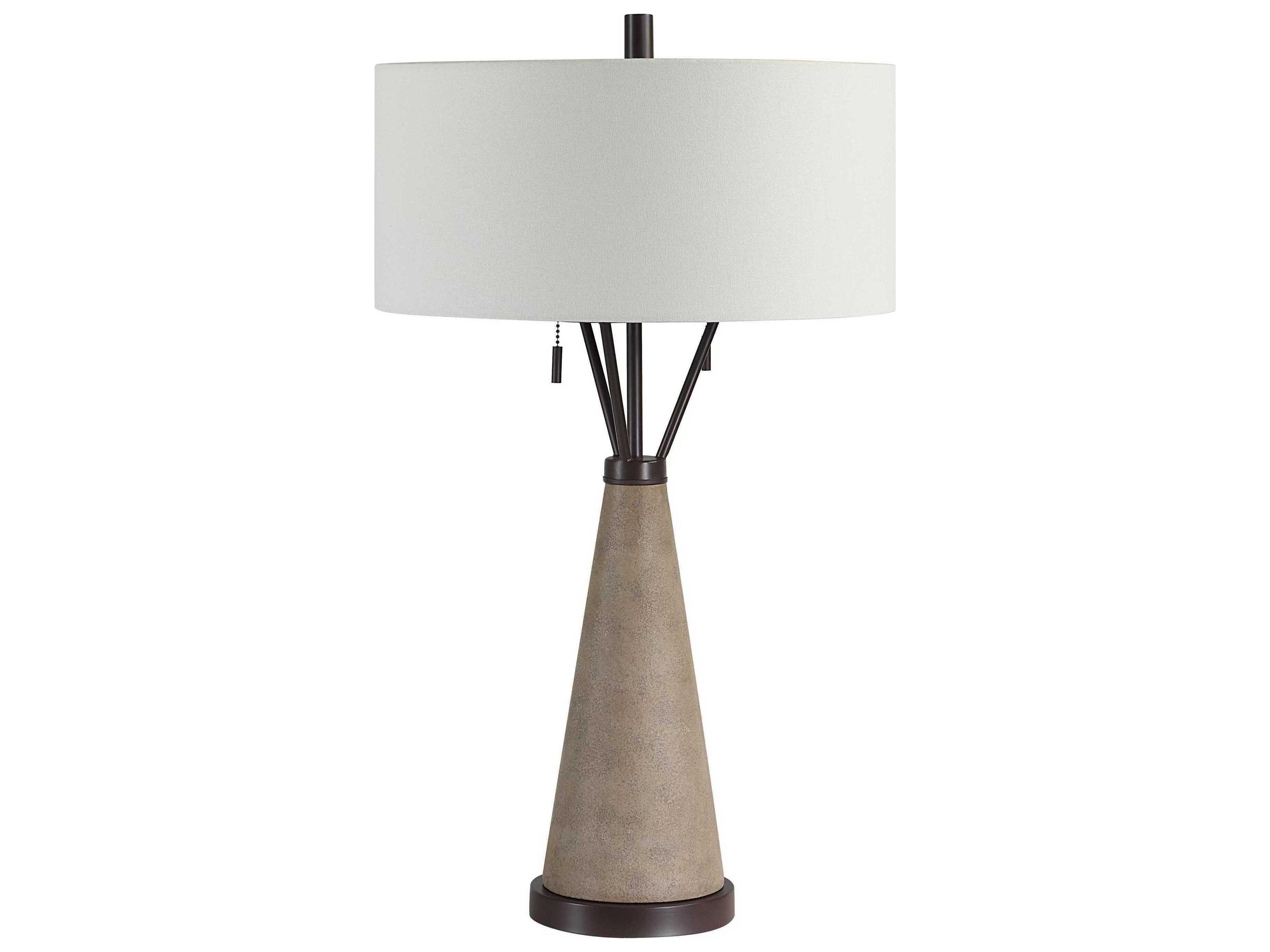 Renwil Lourdes Painted Cream Wash Ivory Linen Off White Buffet Lamp