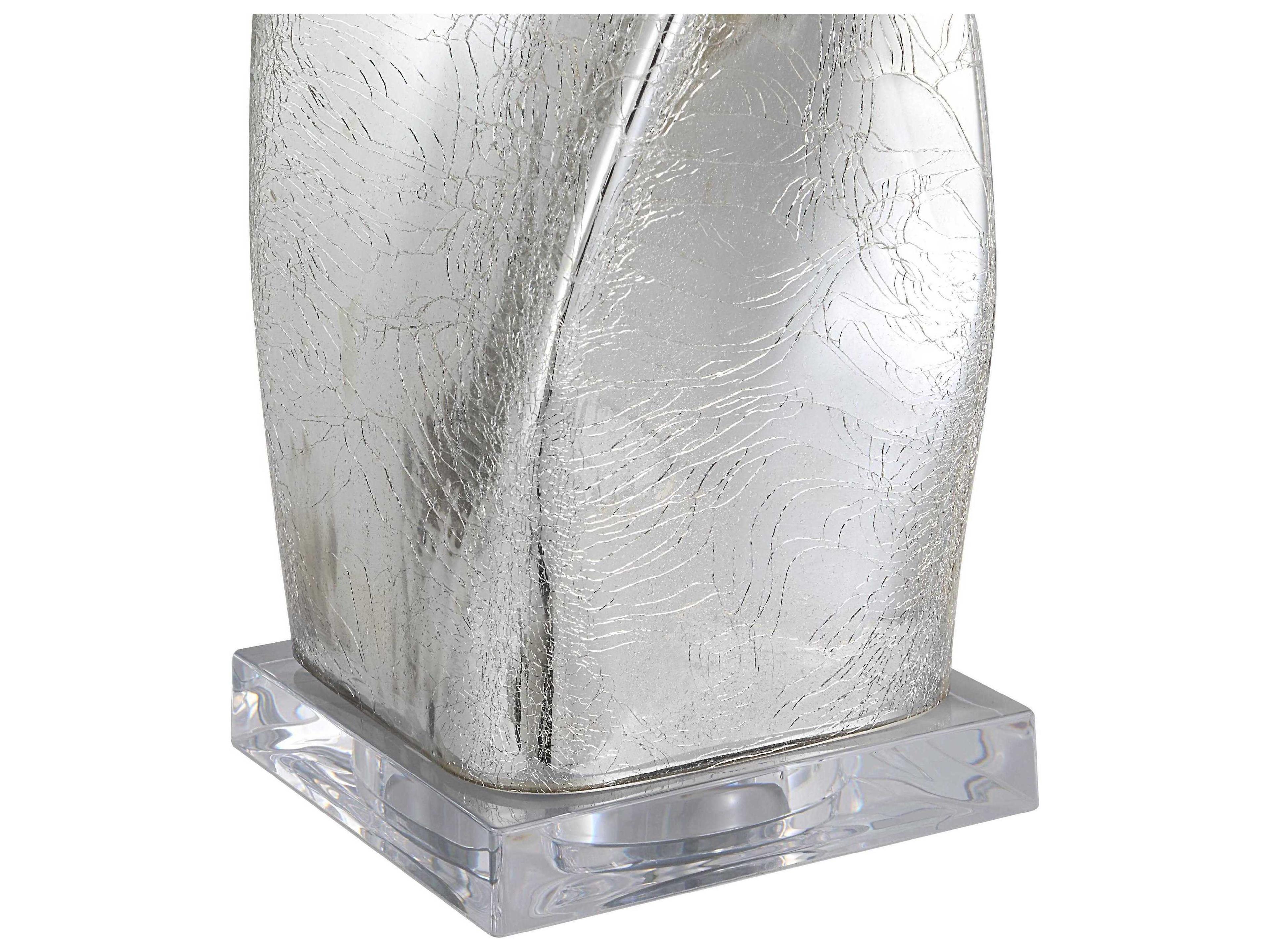 Renwil Lyons Plated Crackled Mercury Silver Buffet Lamp