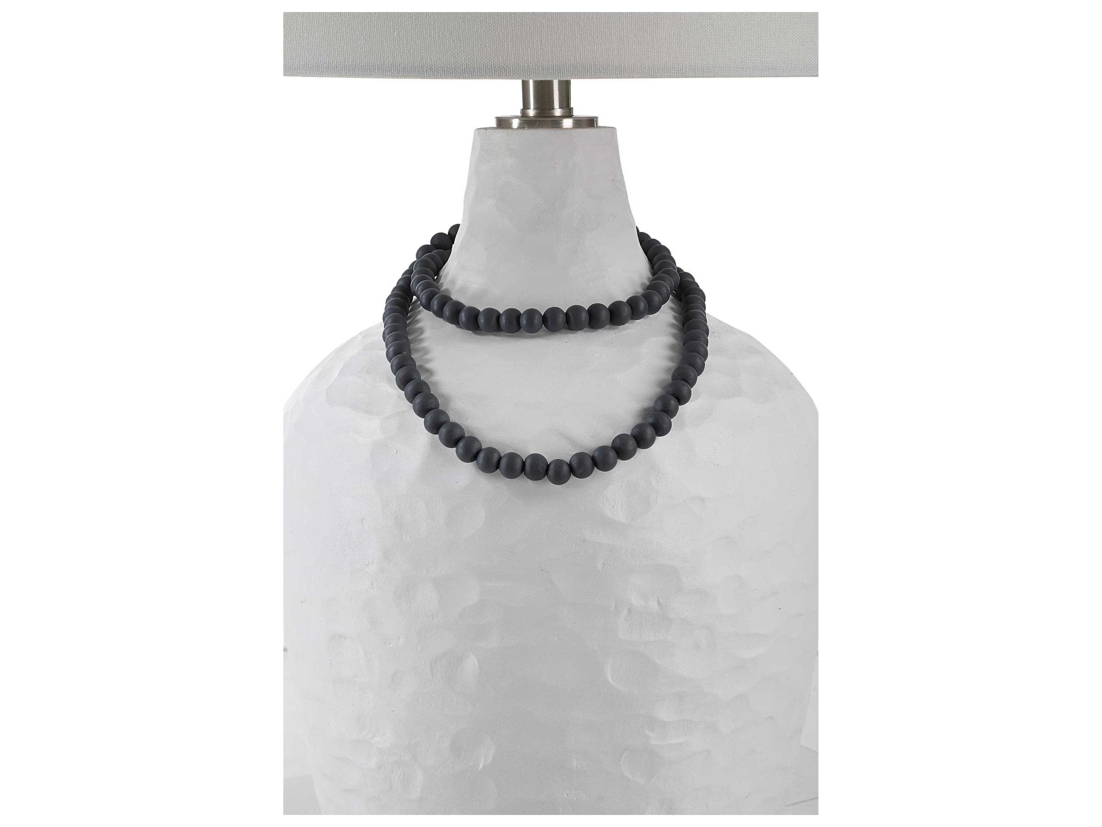 Renwil Naranja Painted Textured White Ivory Linen Buffet Lamp