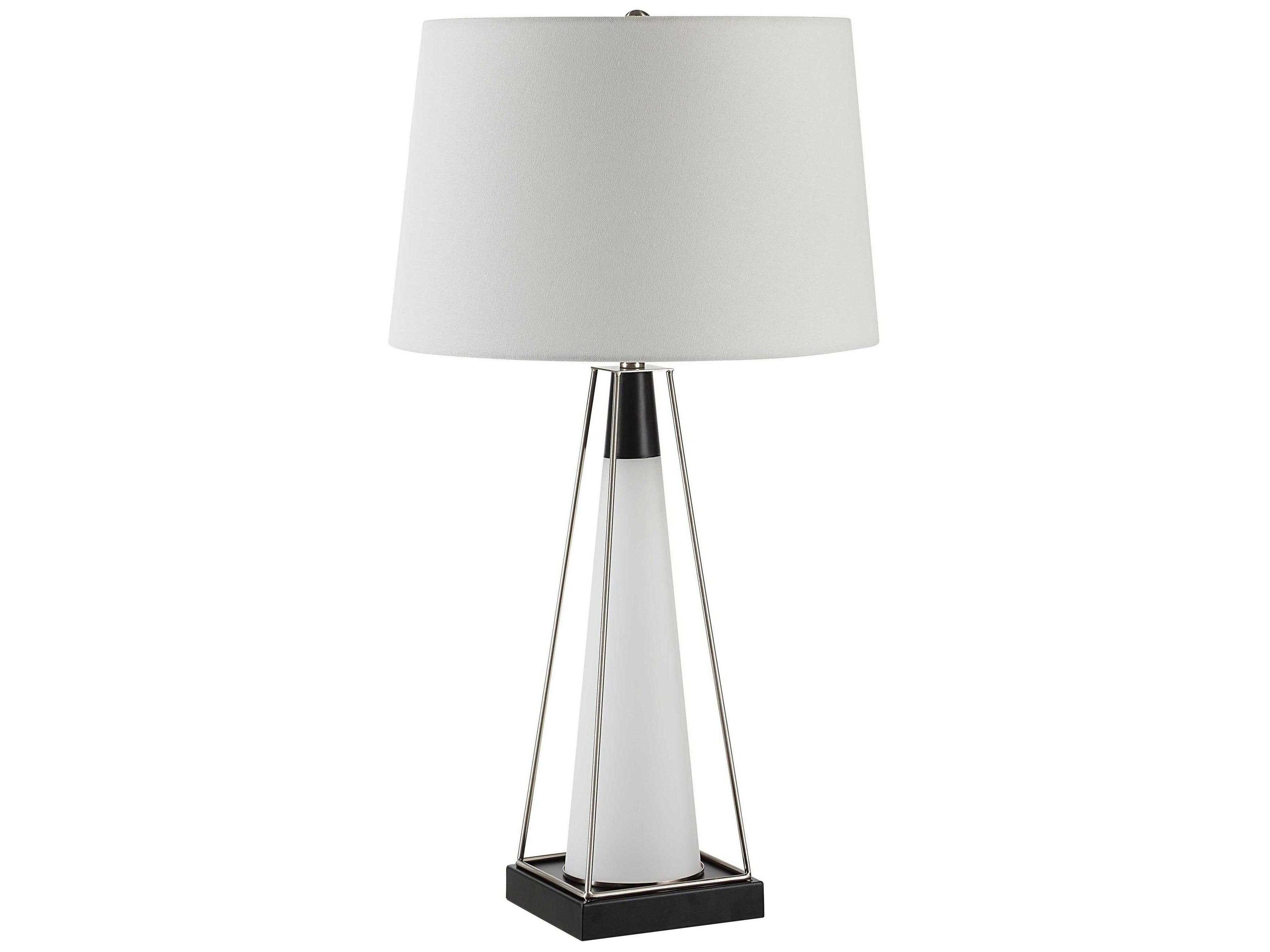 Navagio Powder Coated Frosted White Buffet Lamp