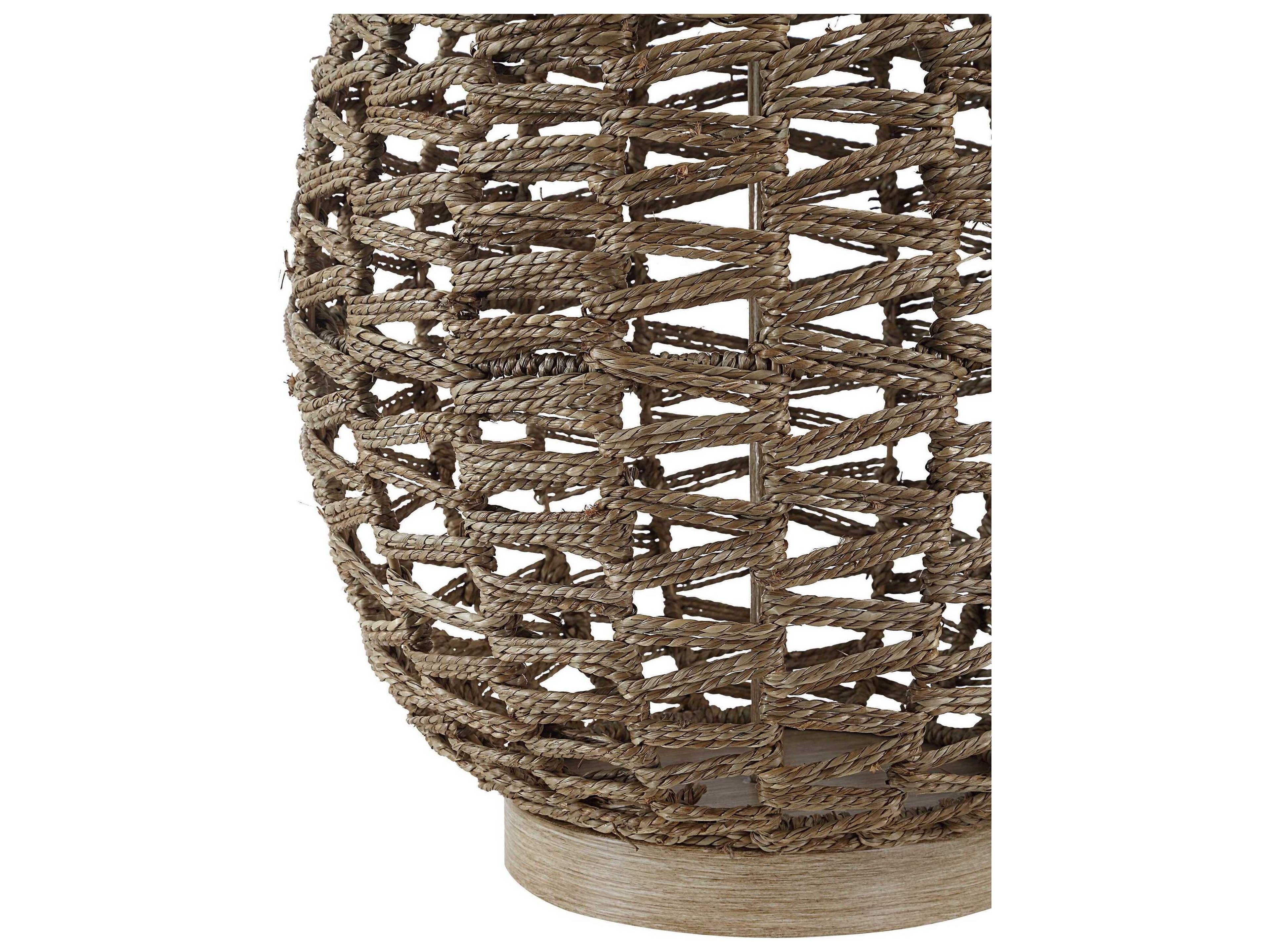 Renwil Noa Painted Natural Oatmeal Linen Brown Buffet Lamp