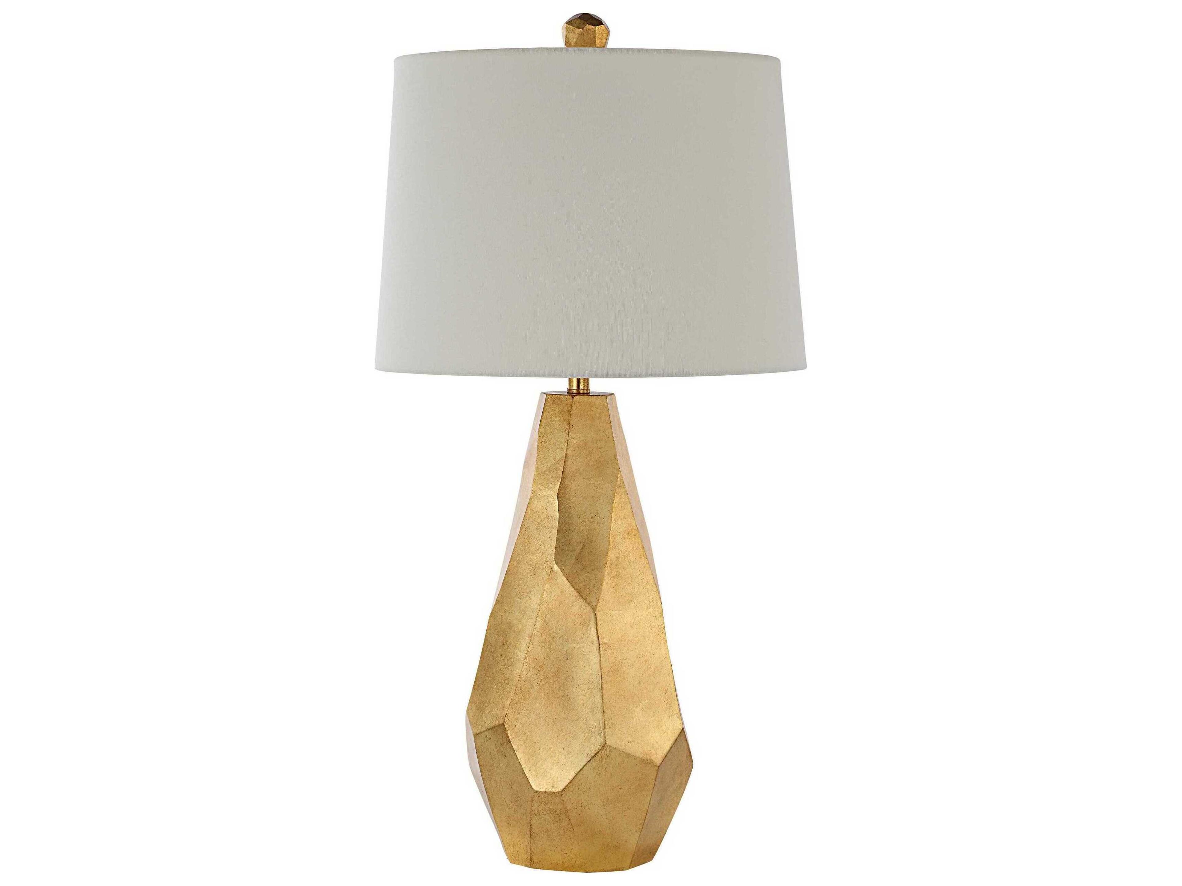 Renwil Sanae Leaf Gold Ivory Linen Buffet Lamp