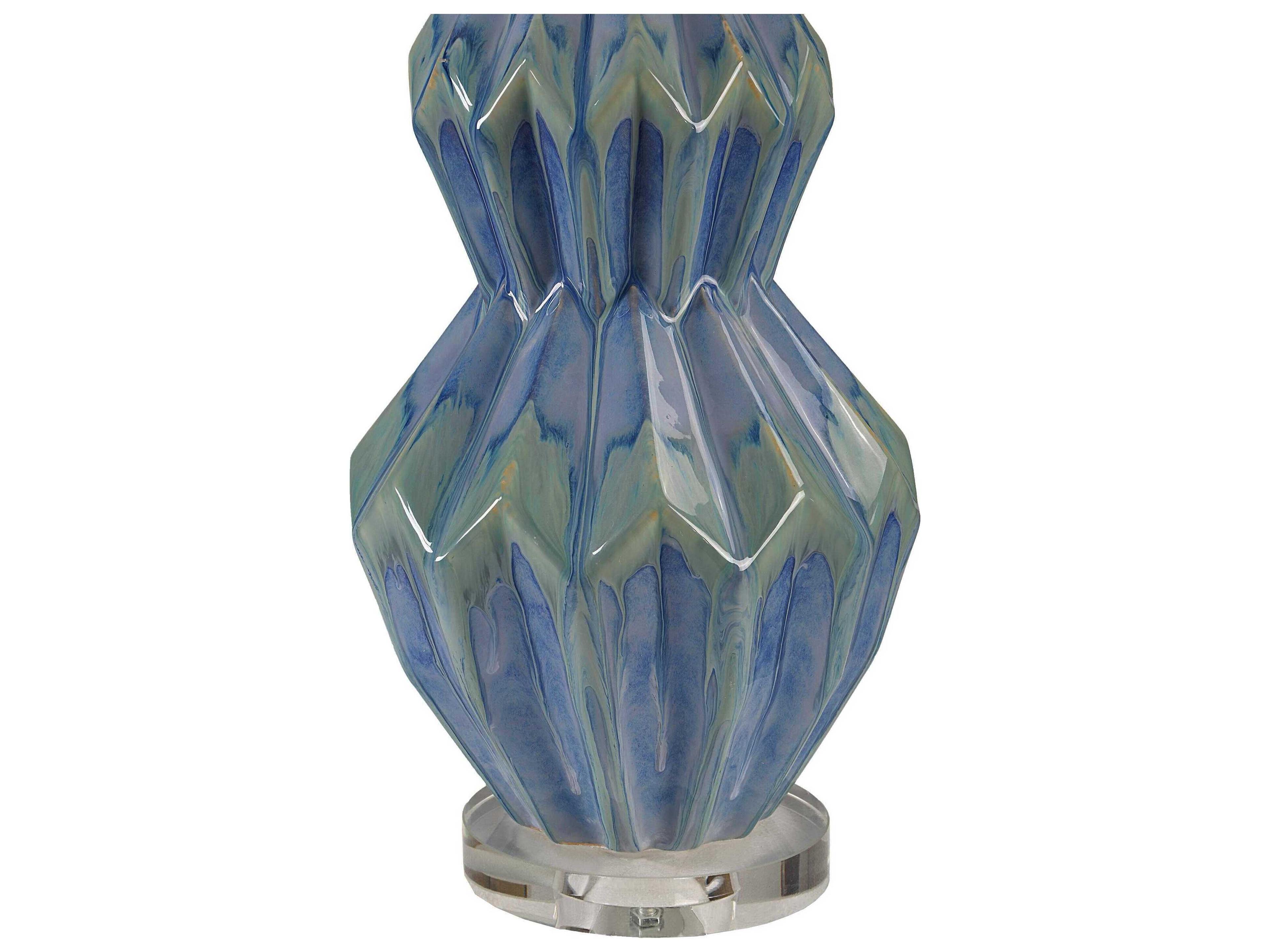 Renwil Serres Glazed Turquoise Blue Buffet Lamp