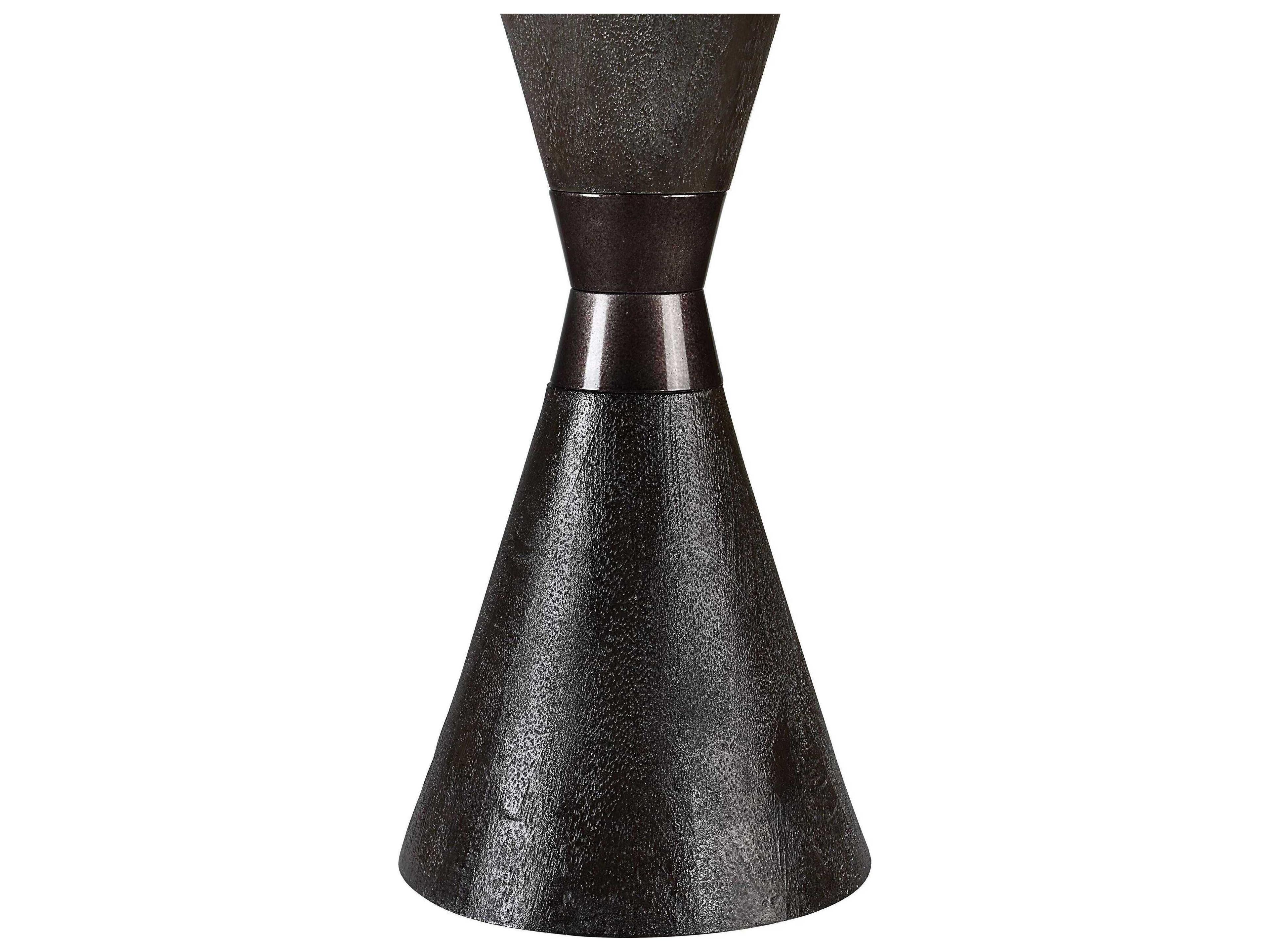 Renwil Vyara Painted Dark Brown Cream Linen Buffet Lamp