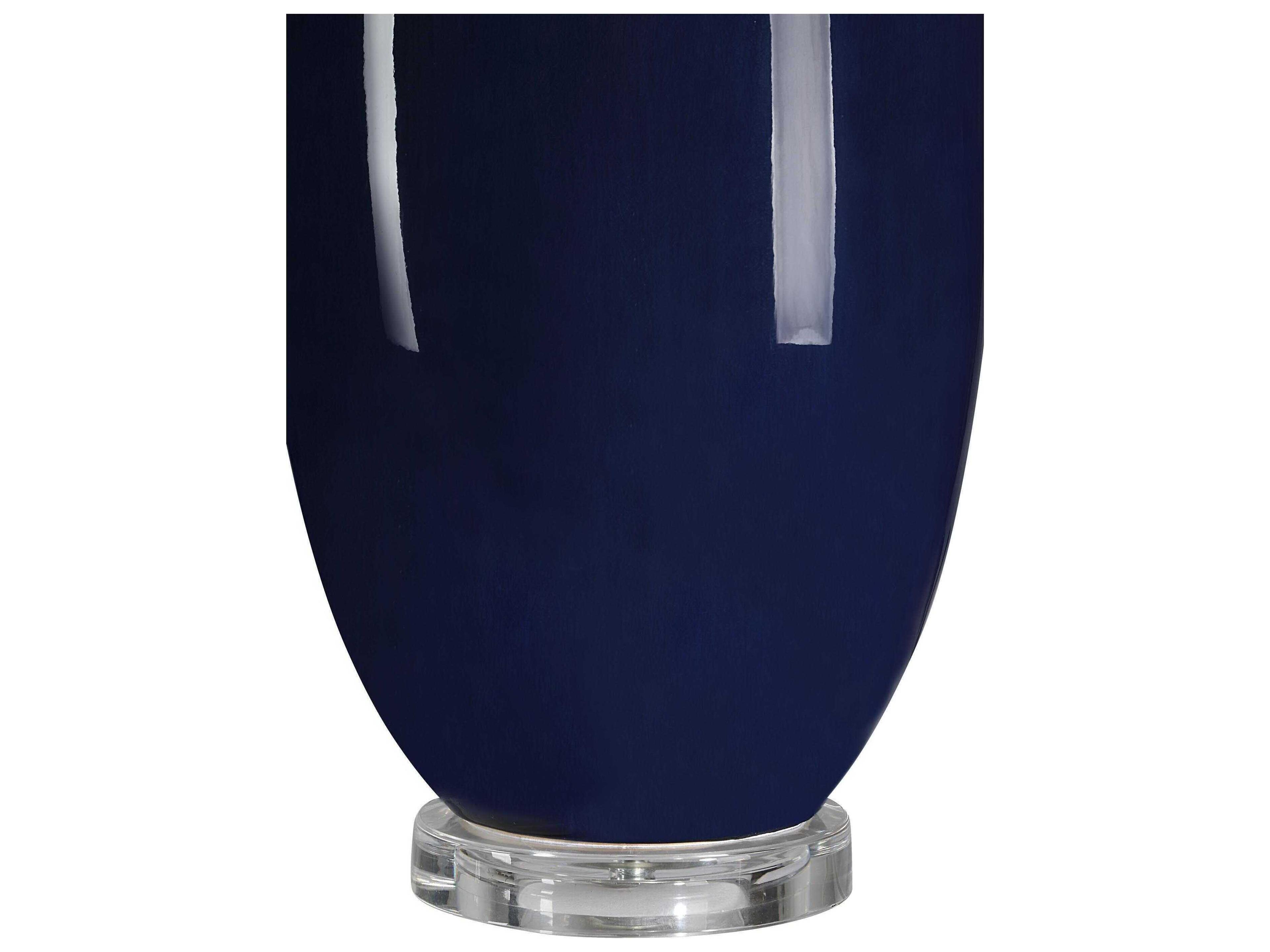 Renwil Decimus Glazed Crackled Navy Blue Buffet Lamp