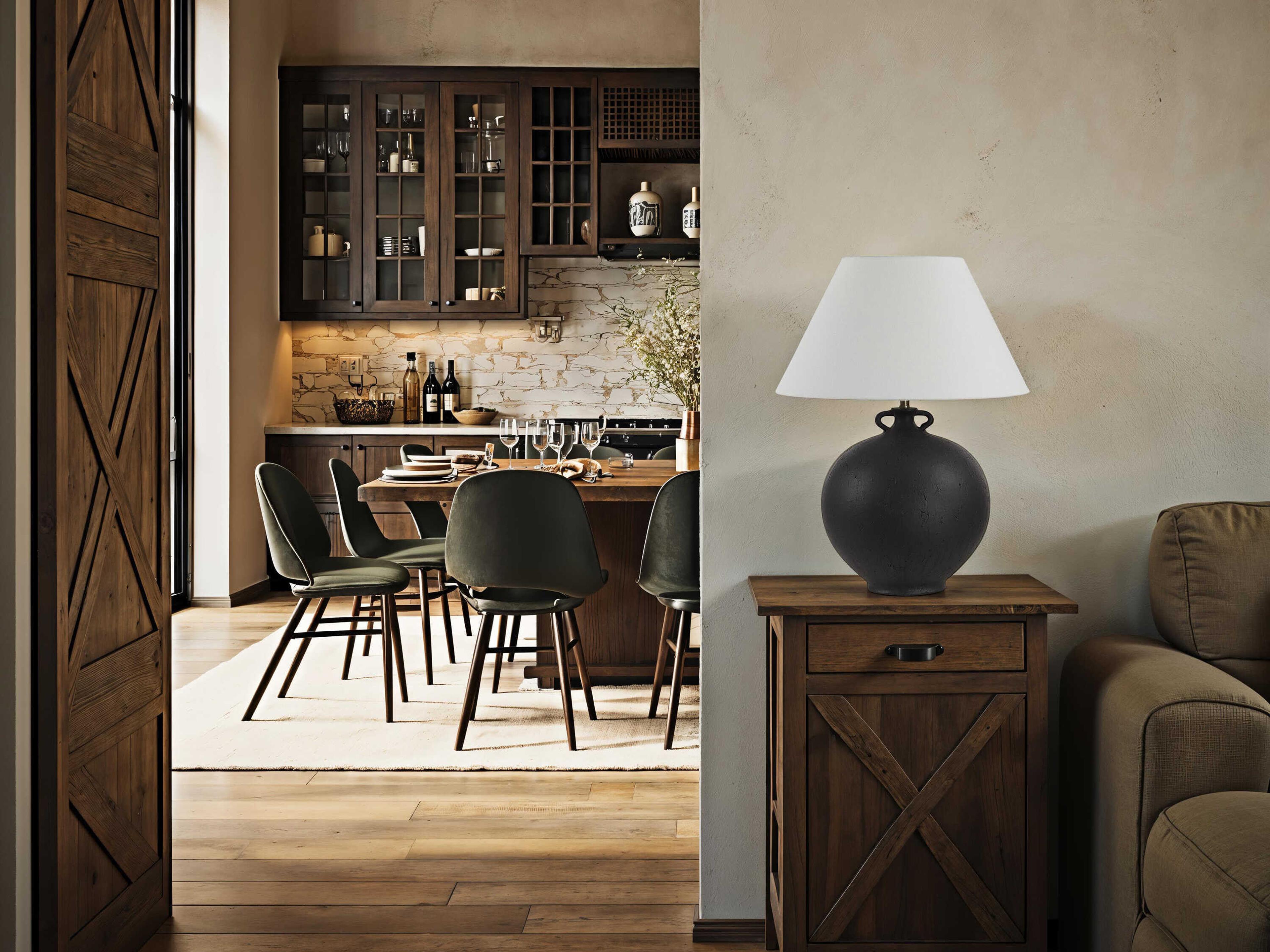 Renwil Alicia Antique Black Buffet Lamp