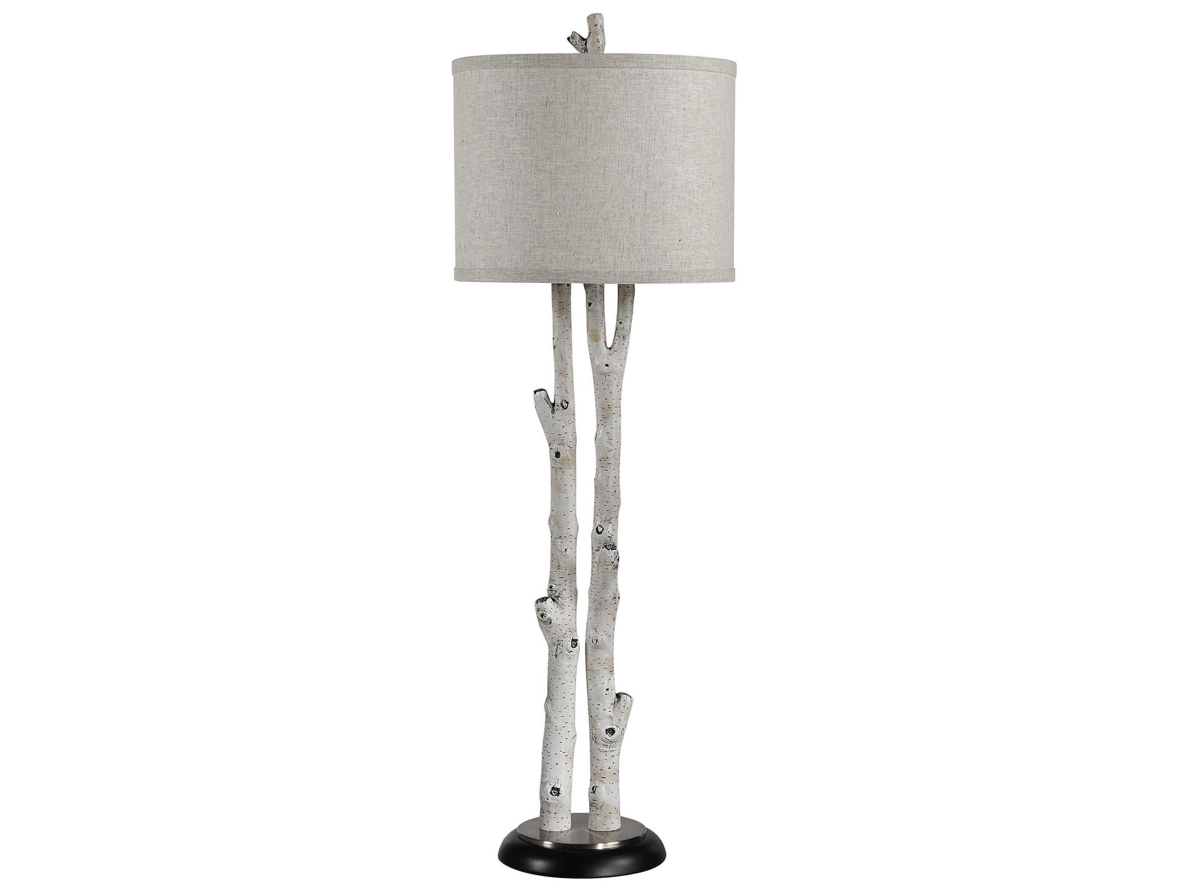 Leandro Faux Birch Tree Gray Buffet Lamp