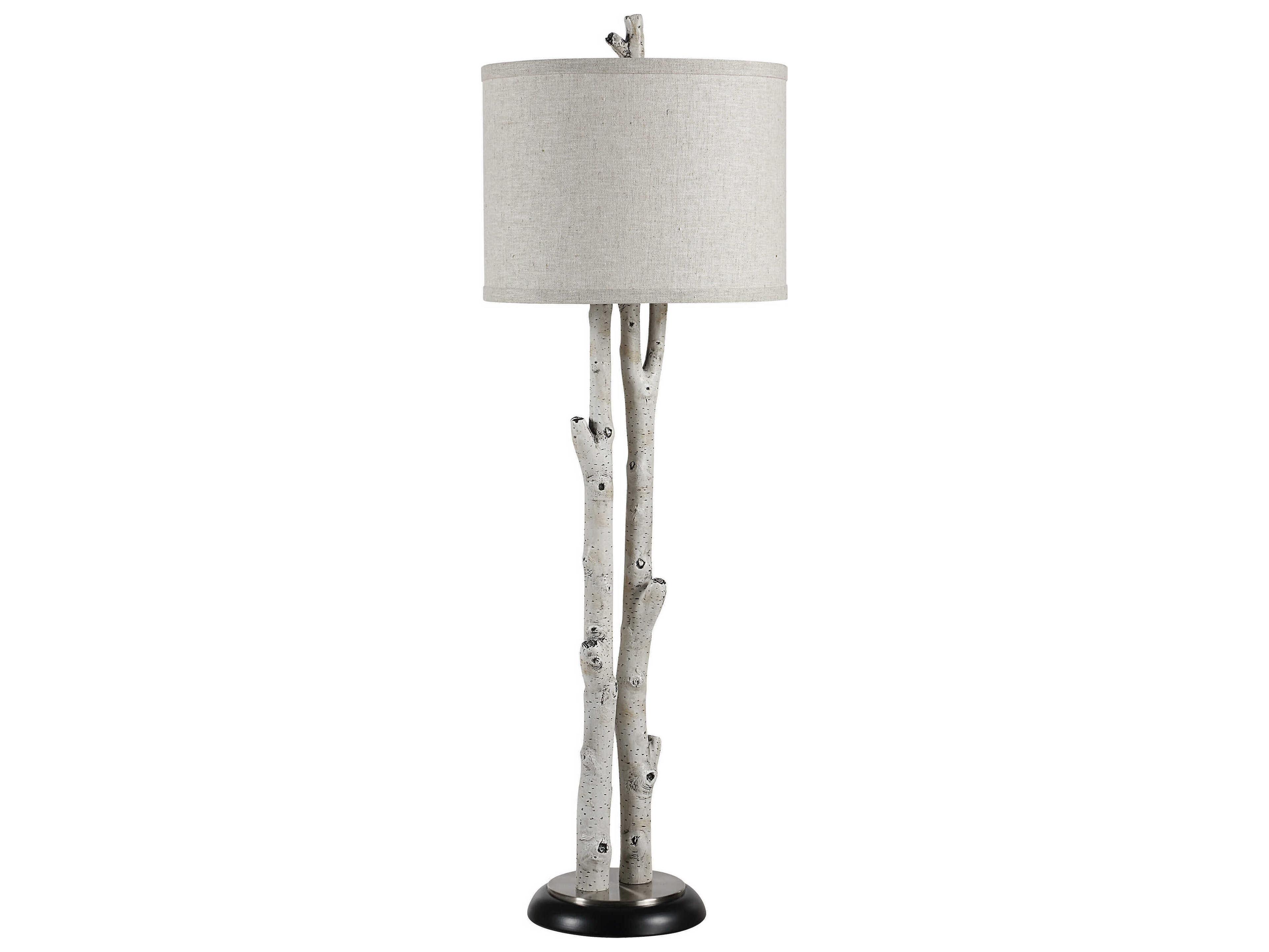 Renwil Leandro Faux Birch Tree Gray Buffet Lamp
