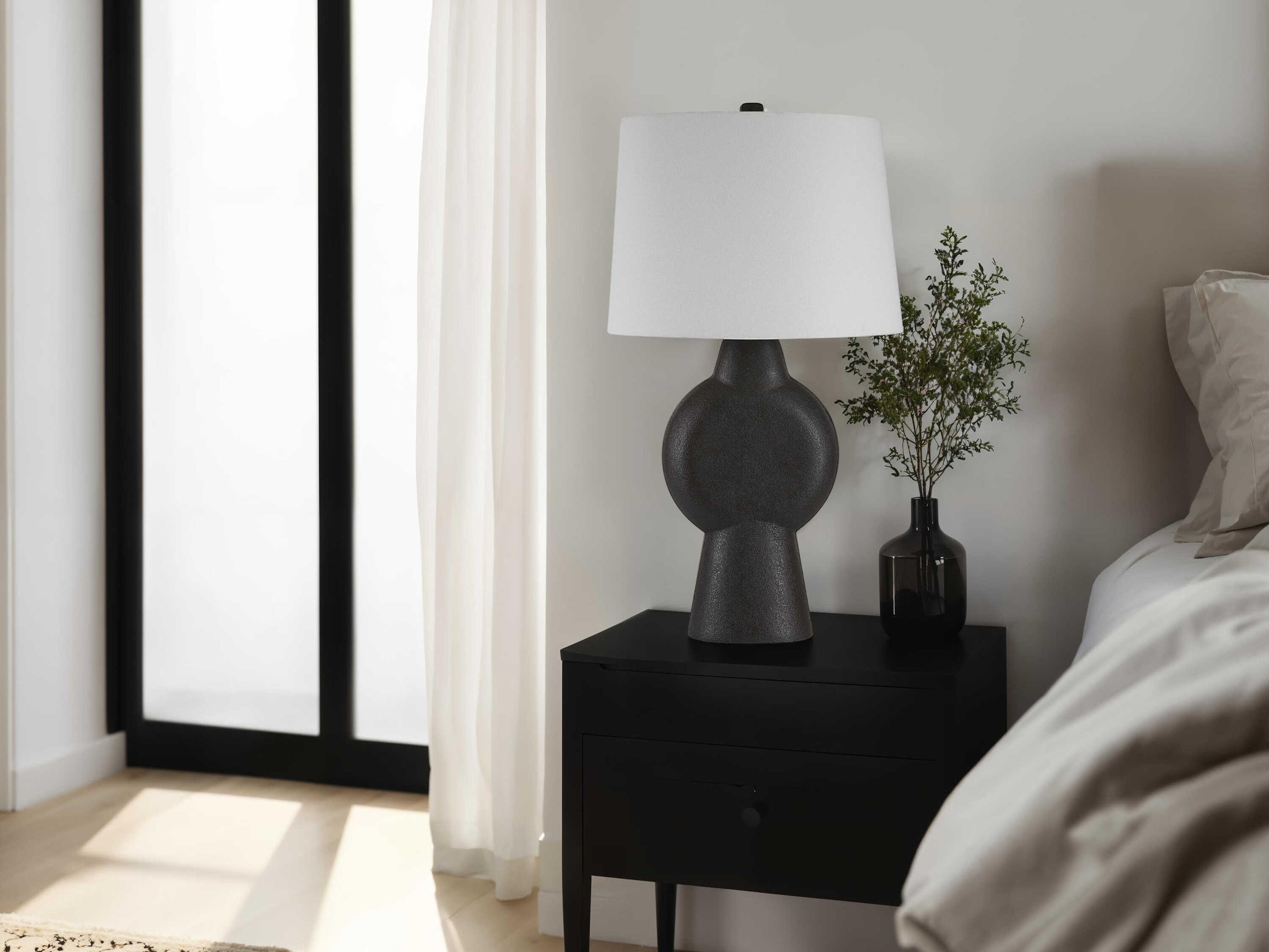 Renwil Fierra Stone Black Buffet Lamp