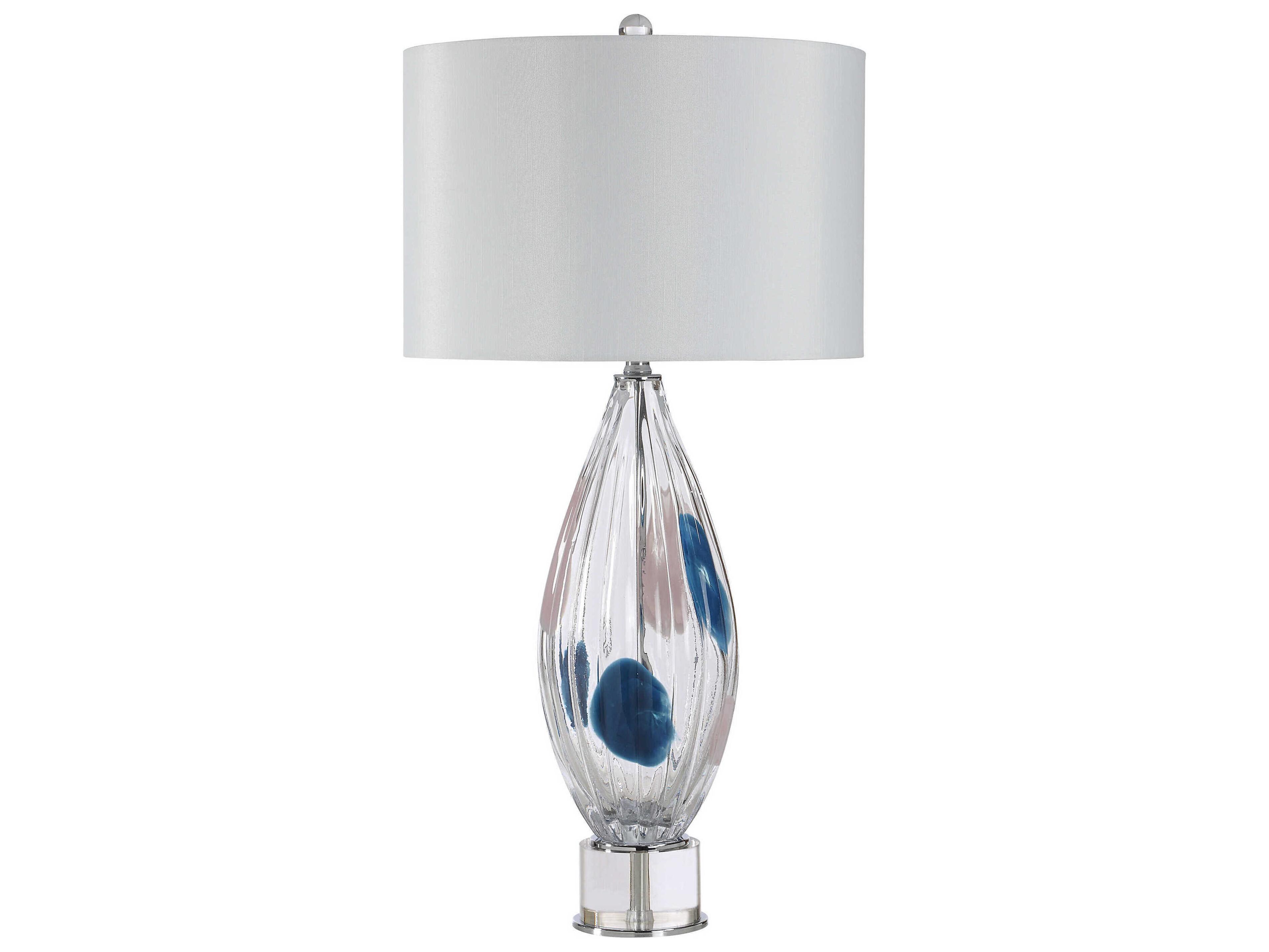 Luxor Clear Blue Buffet Lamp