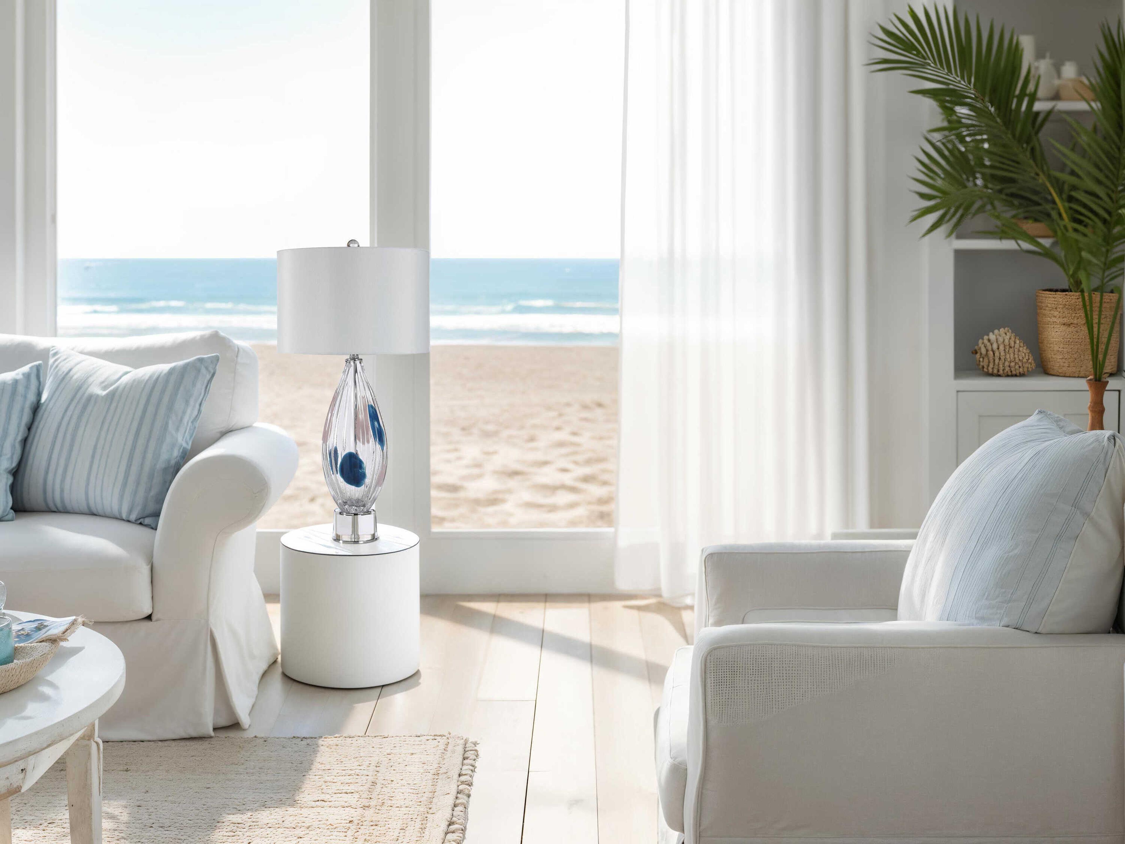 Renwil Luxor Clear Blue Buffet Lamp