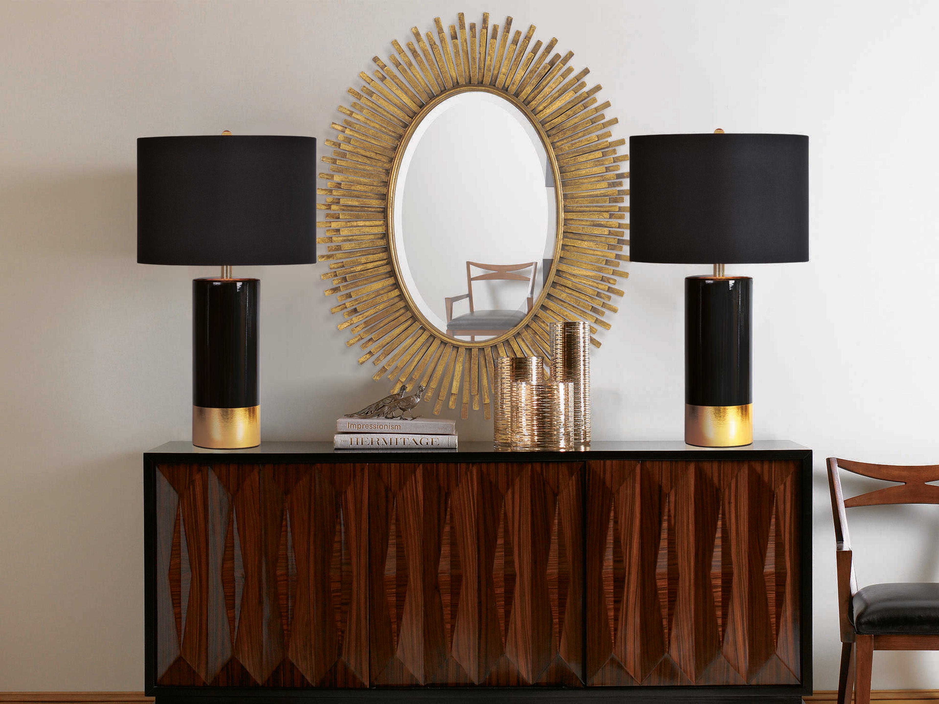 Renwil The Black Gold Cotton Buffet Lamp