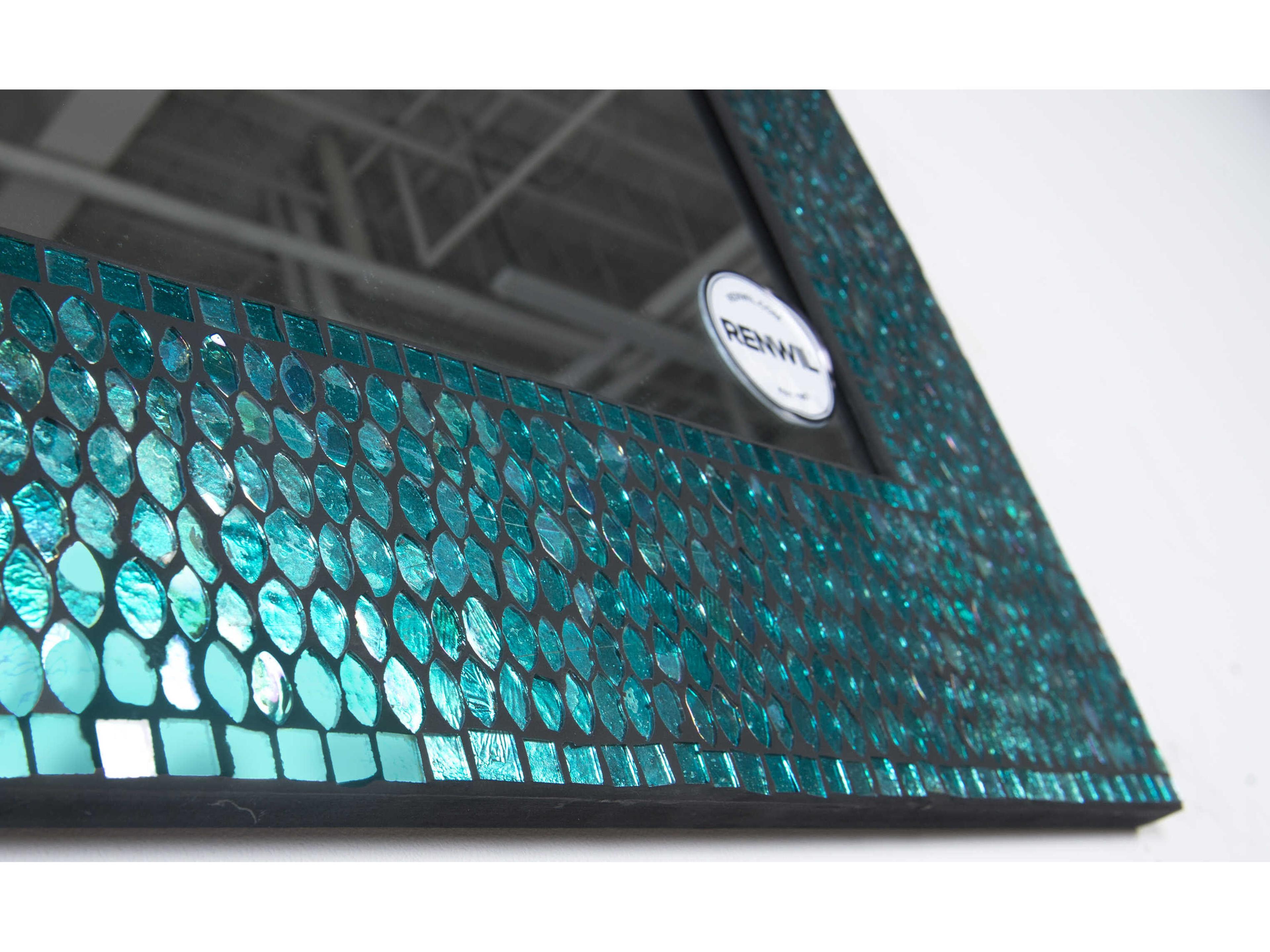 Renwil Catarina Blue Rectangular Wall Mirror