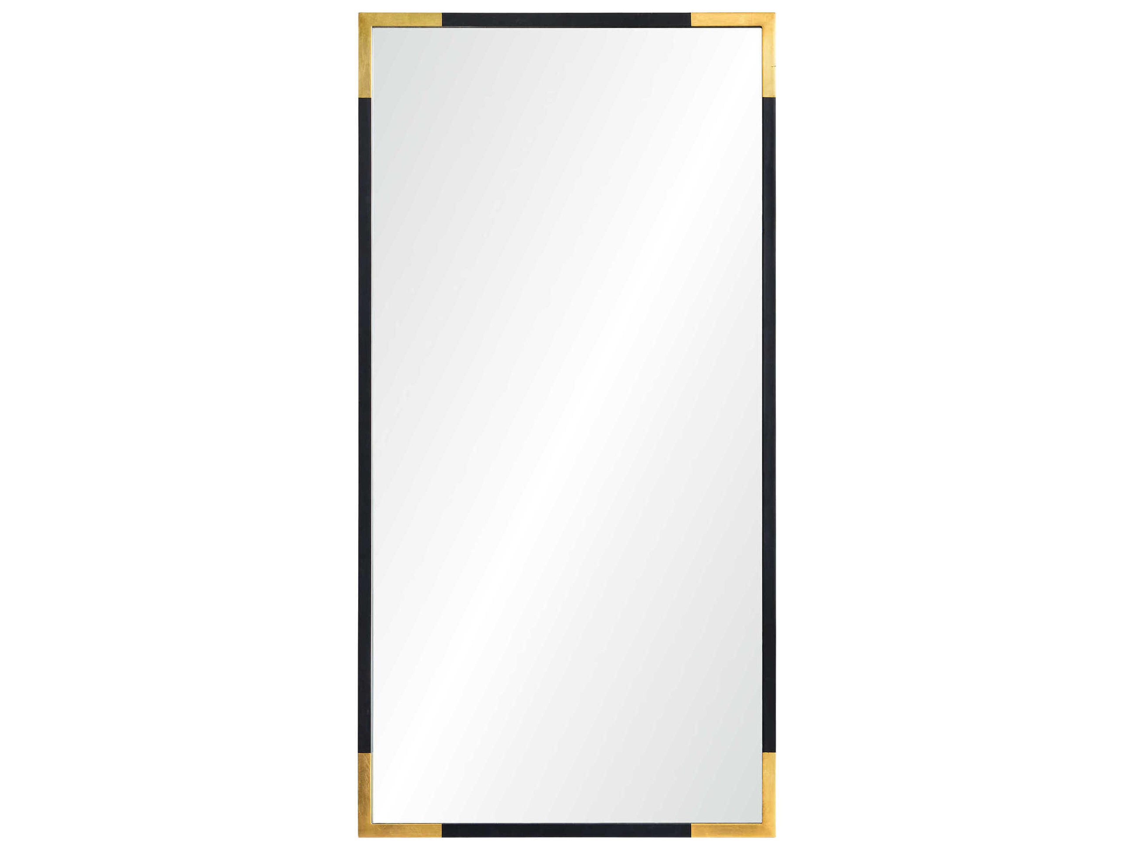 Osmond Gold Leaf Black Rectangular Wall Mirror