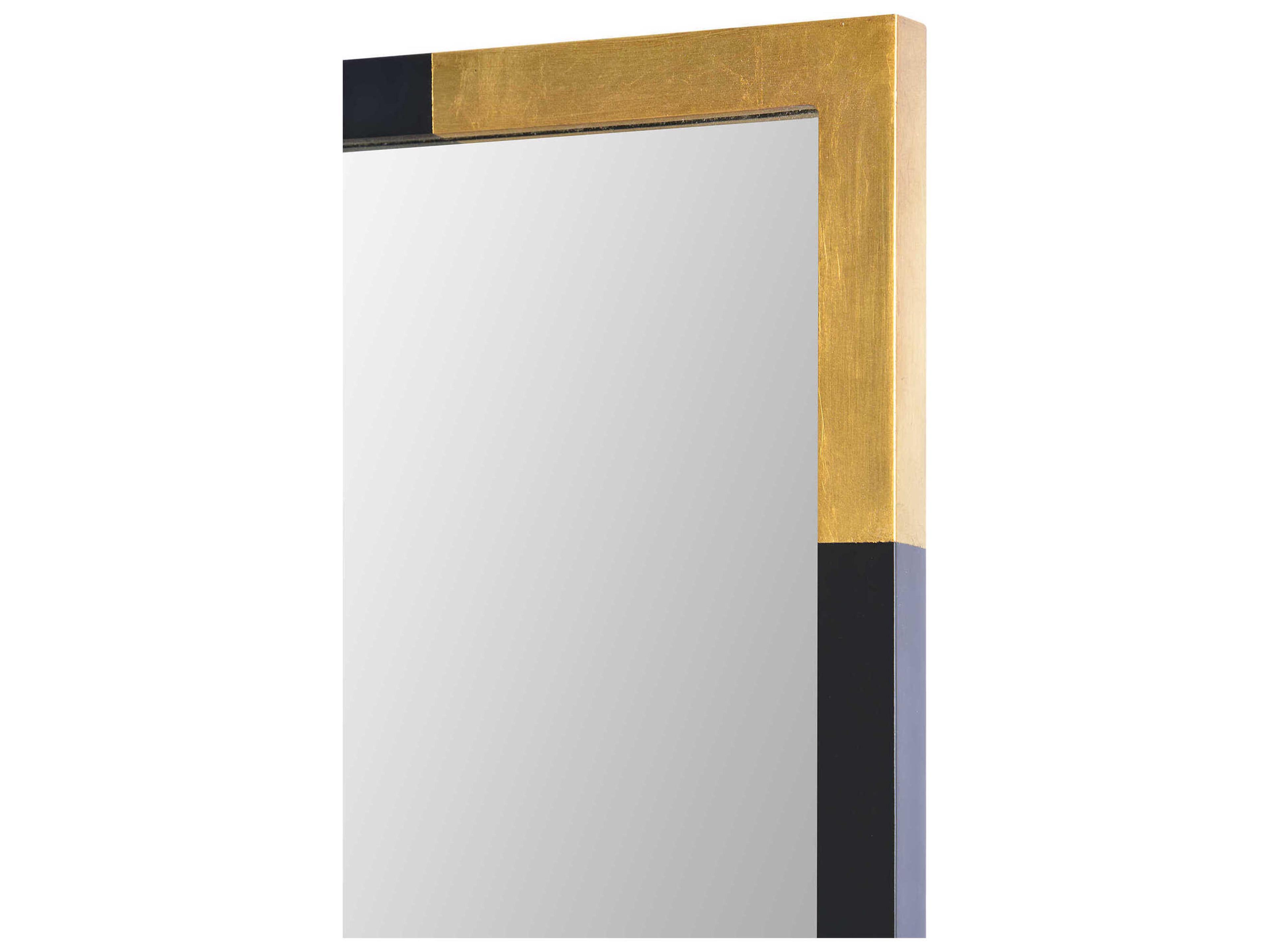 Renwil Osmond Gold Leaf Black Rectangular Wall Mirror