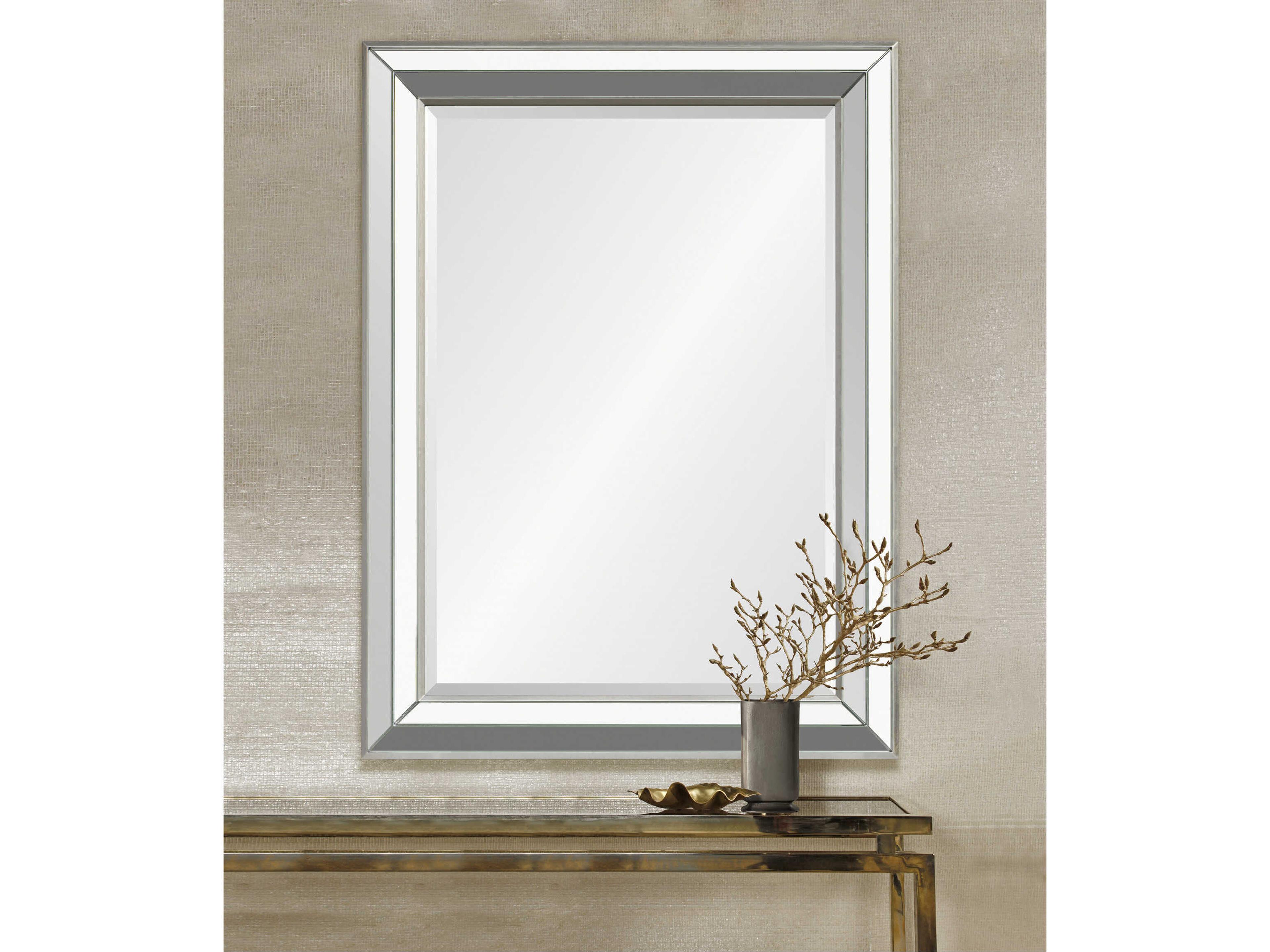 Renwil Hawkwell Sliver Leaf Rectangular Wall Mirror