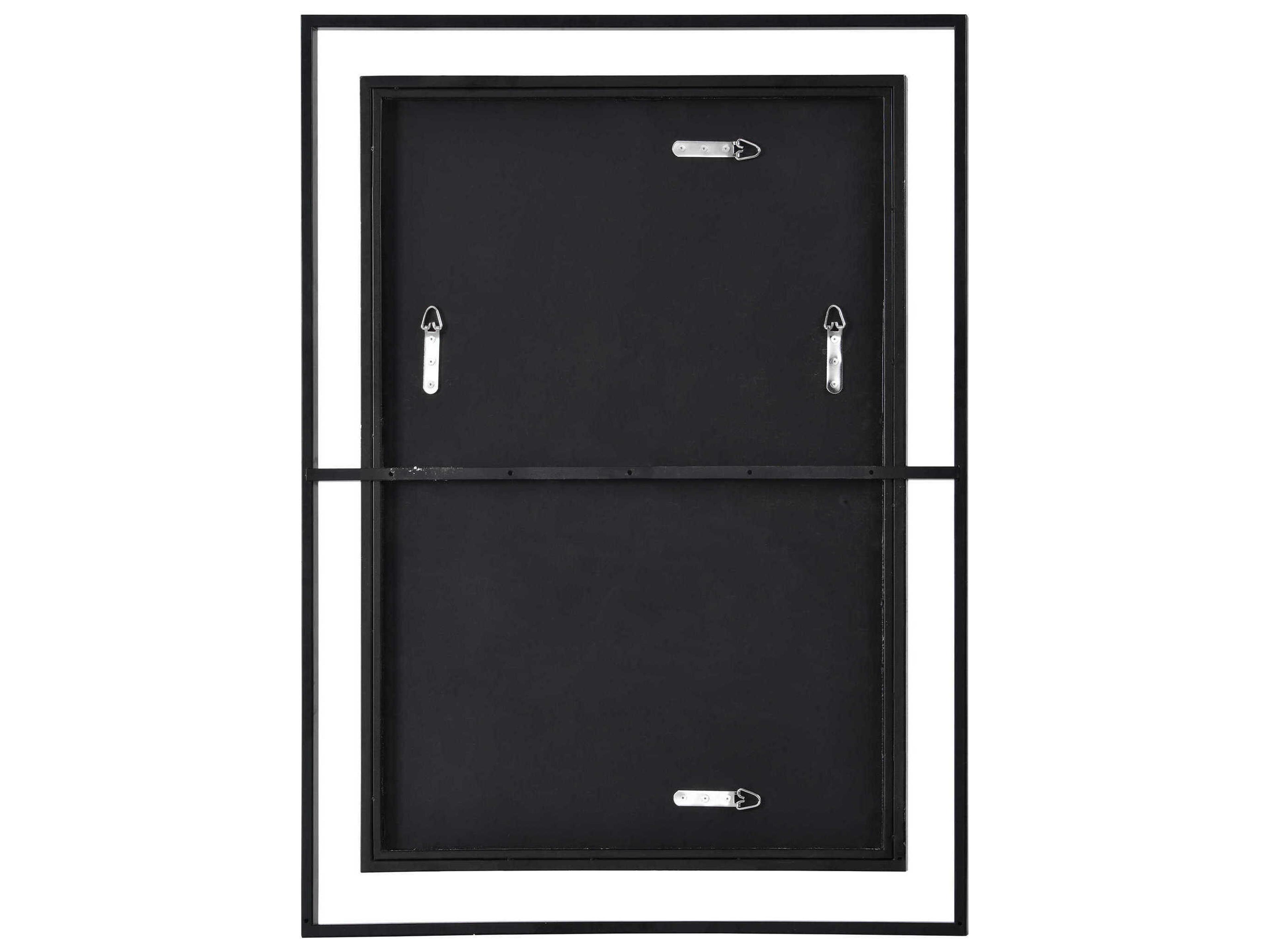 Renwil Gray Gold Leaf Rectangular Wall Mirror