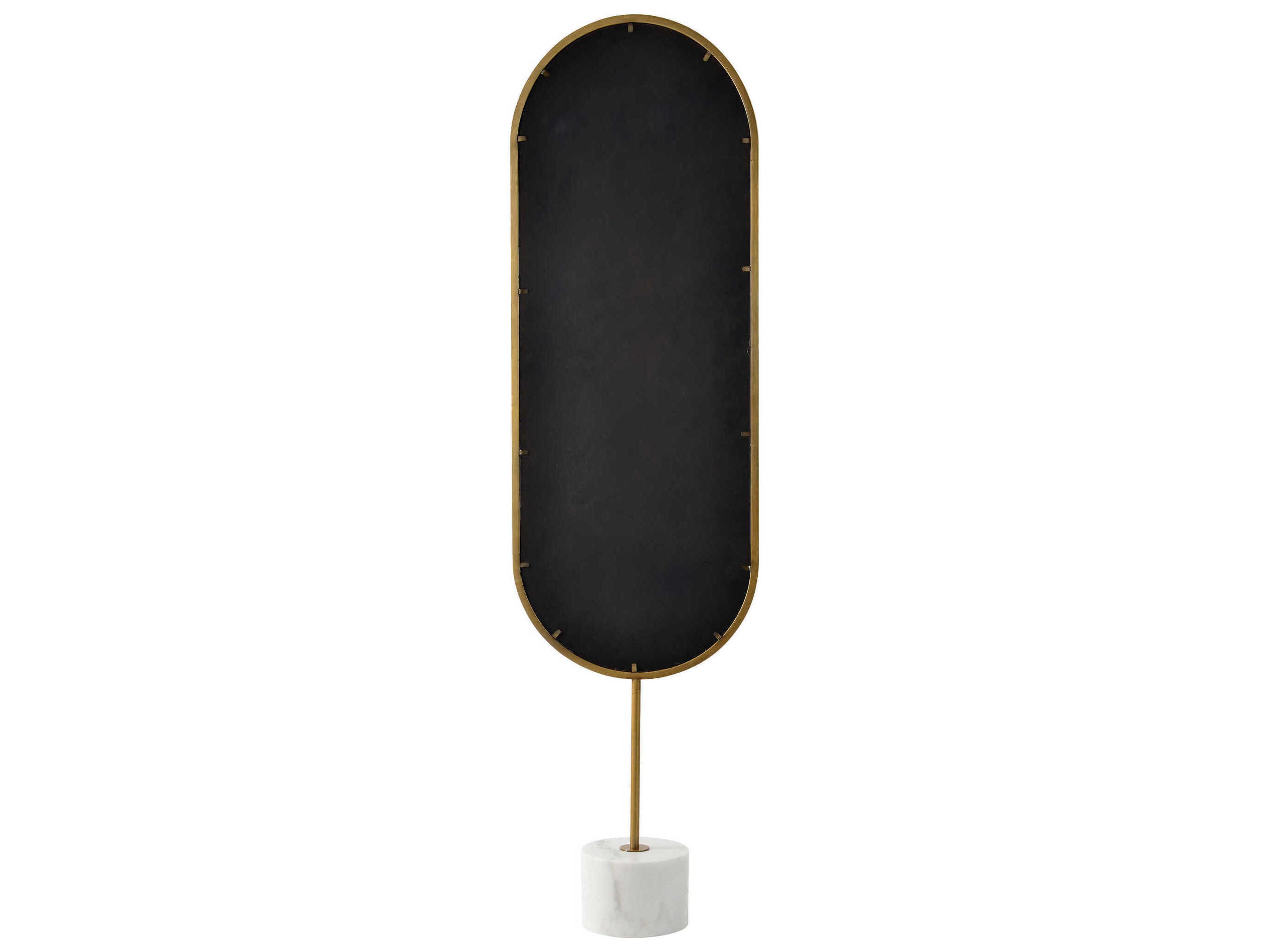 Renwil Taio Antique Brass Oval Floor Mirror