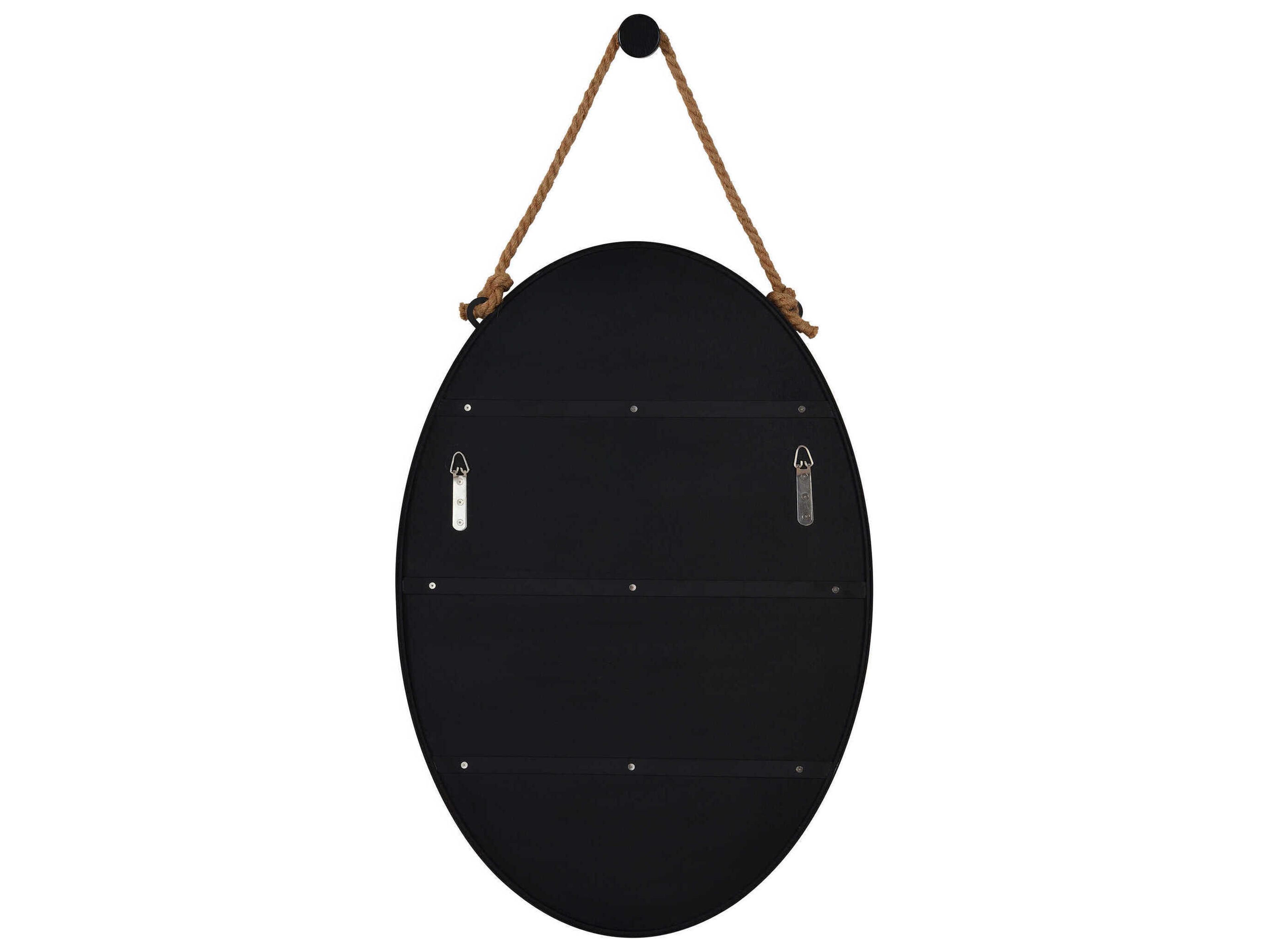 Renwil Parbuckle Black Oval Wall Mirror