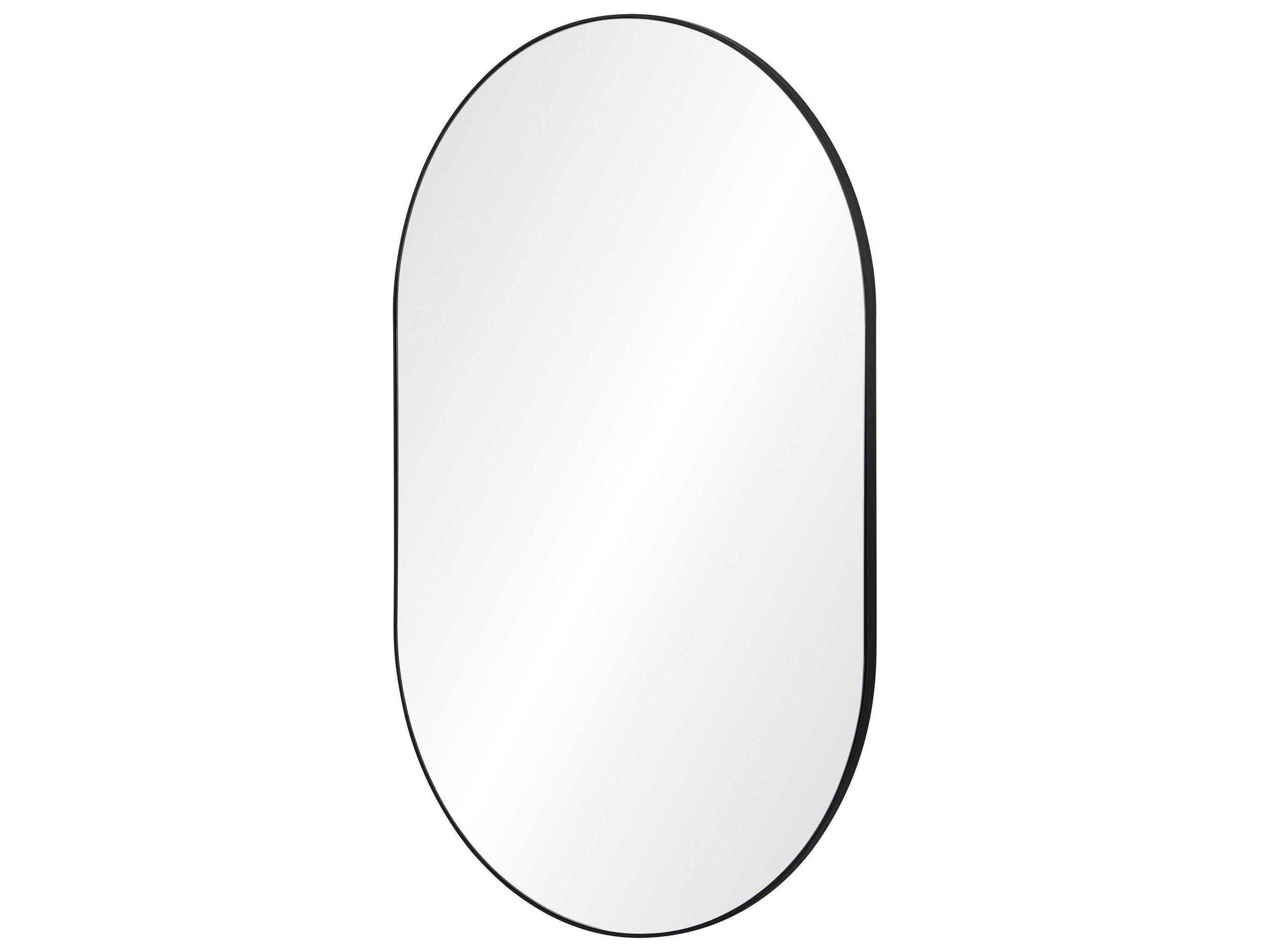 Renwil Webster Black Oval Wall Mirror
