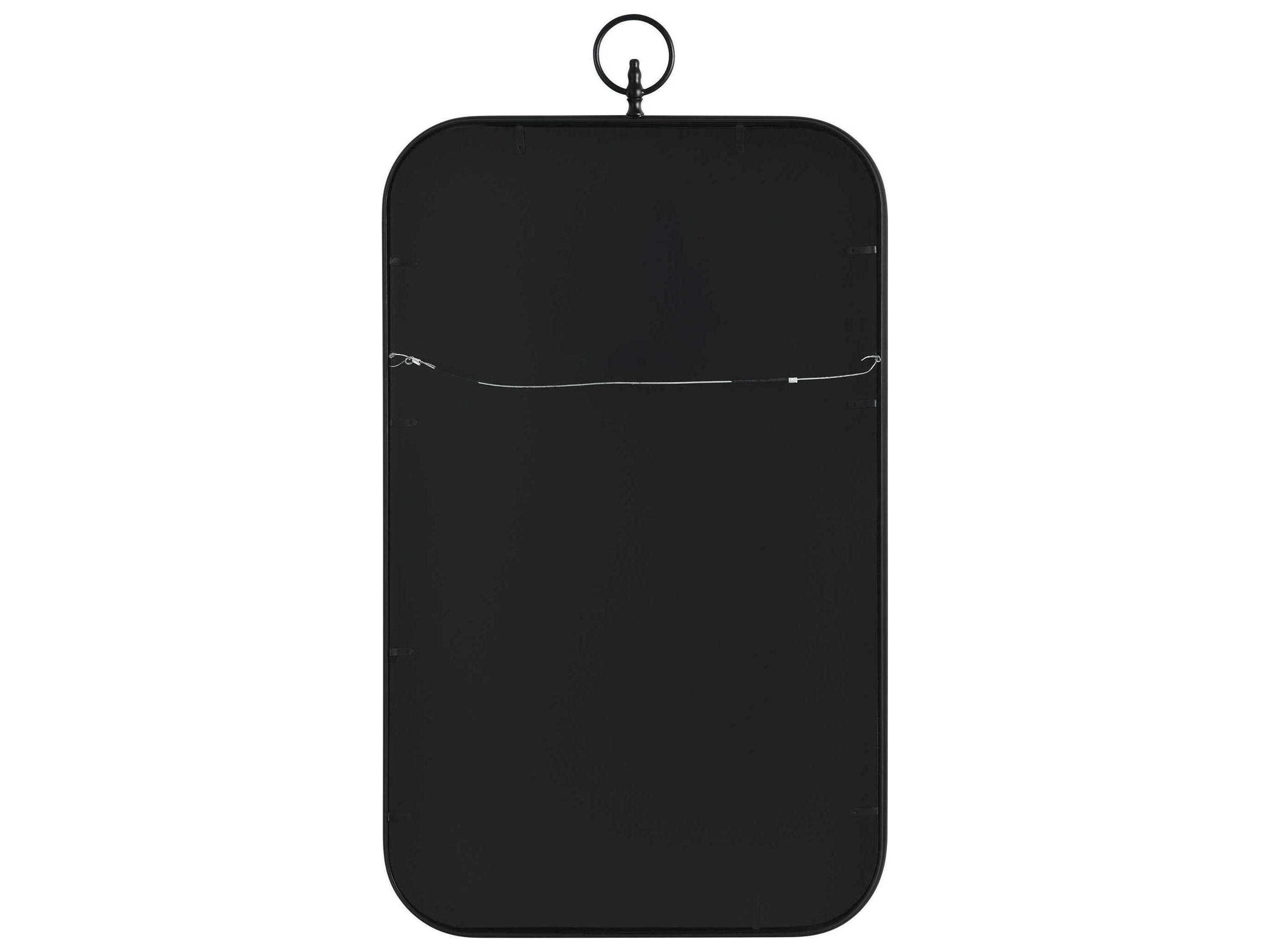 Renwil Priscilla Matte Black Rectangular Wall Mirror