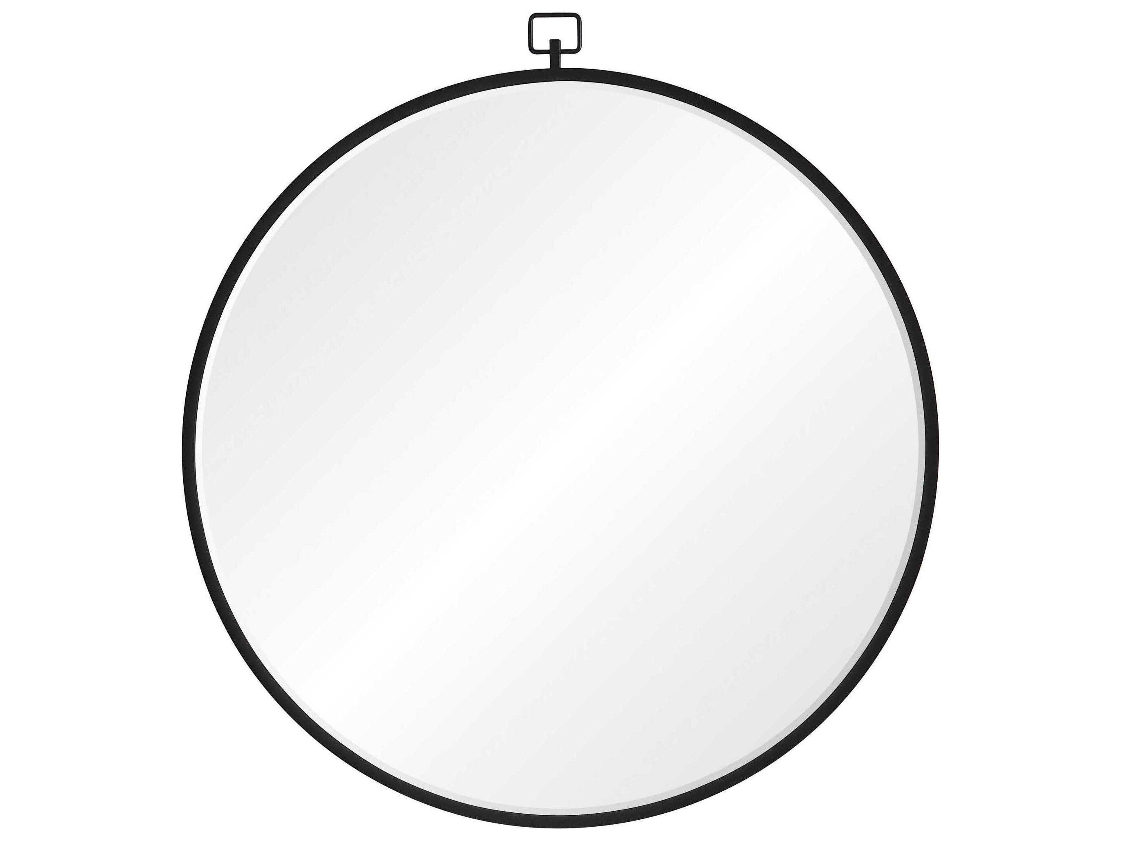 Rayden Matte Black Round Wall Mirror
