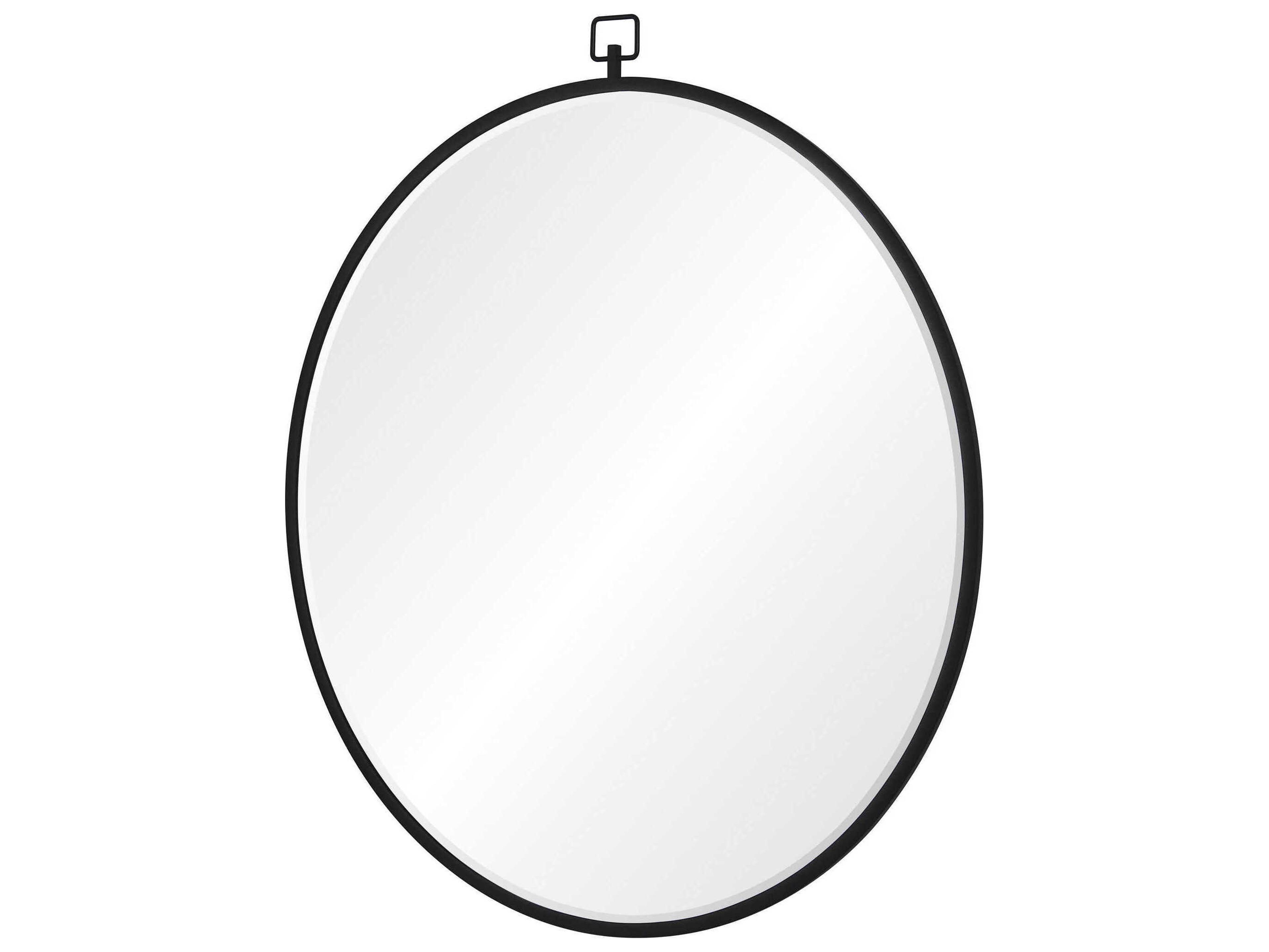Renwil Rayden Matte Black Round Wall Mirror