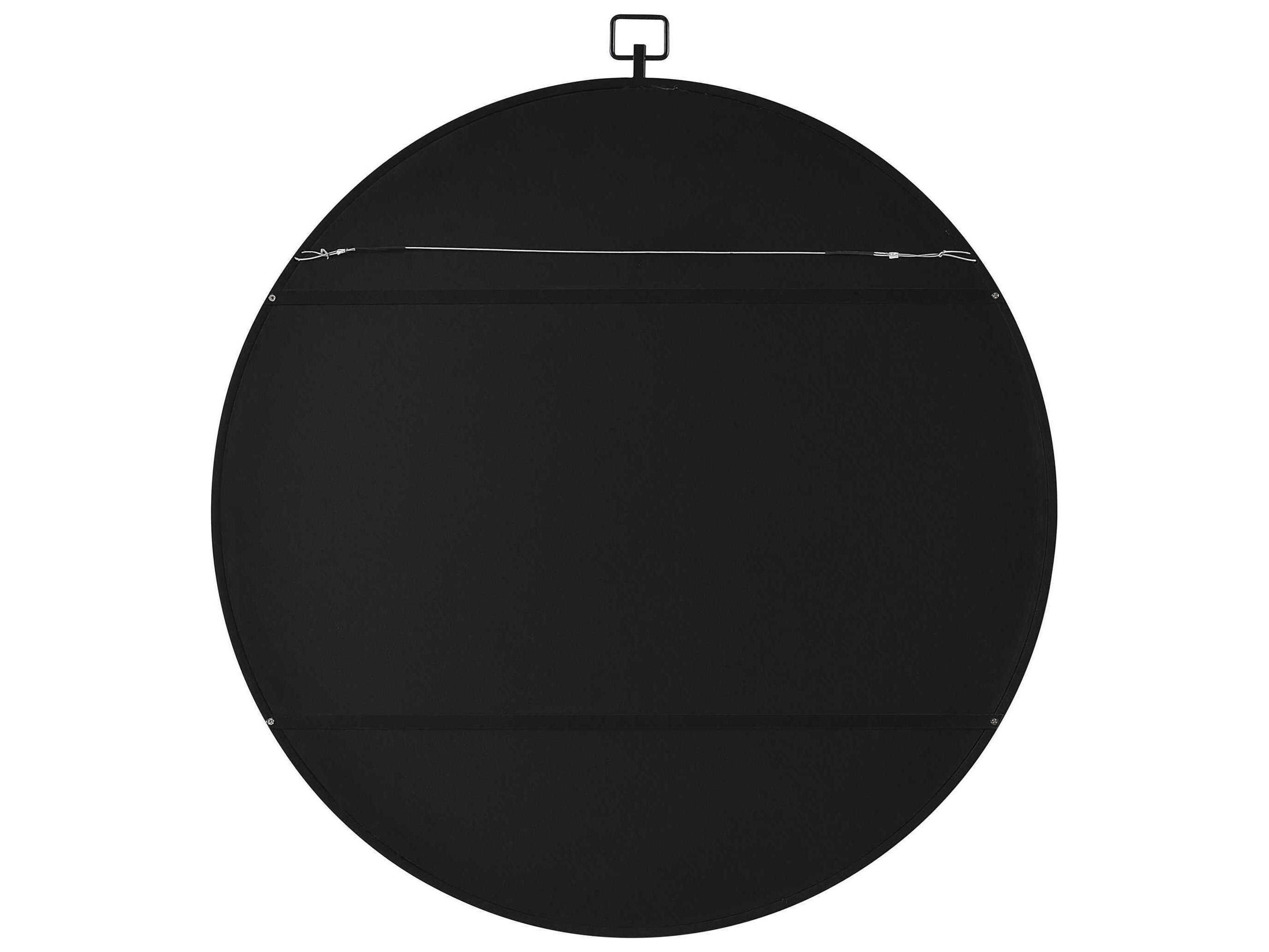 Renwil Rayden Matte Black Round Wall Mirror