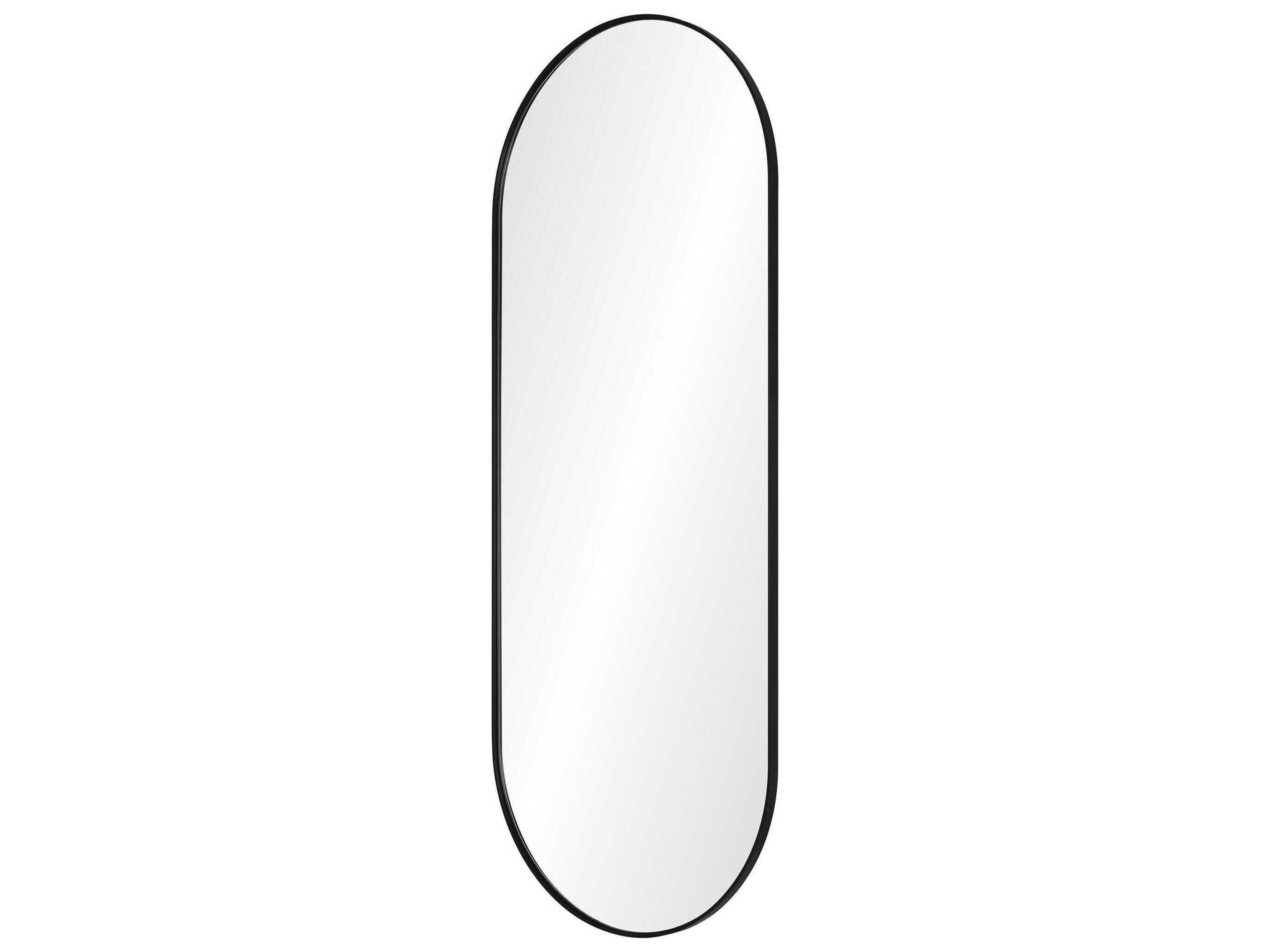 Renwil Ammar Matte Black Oval Wall Mirror