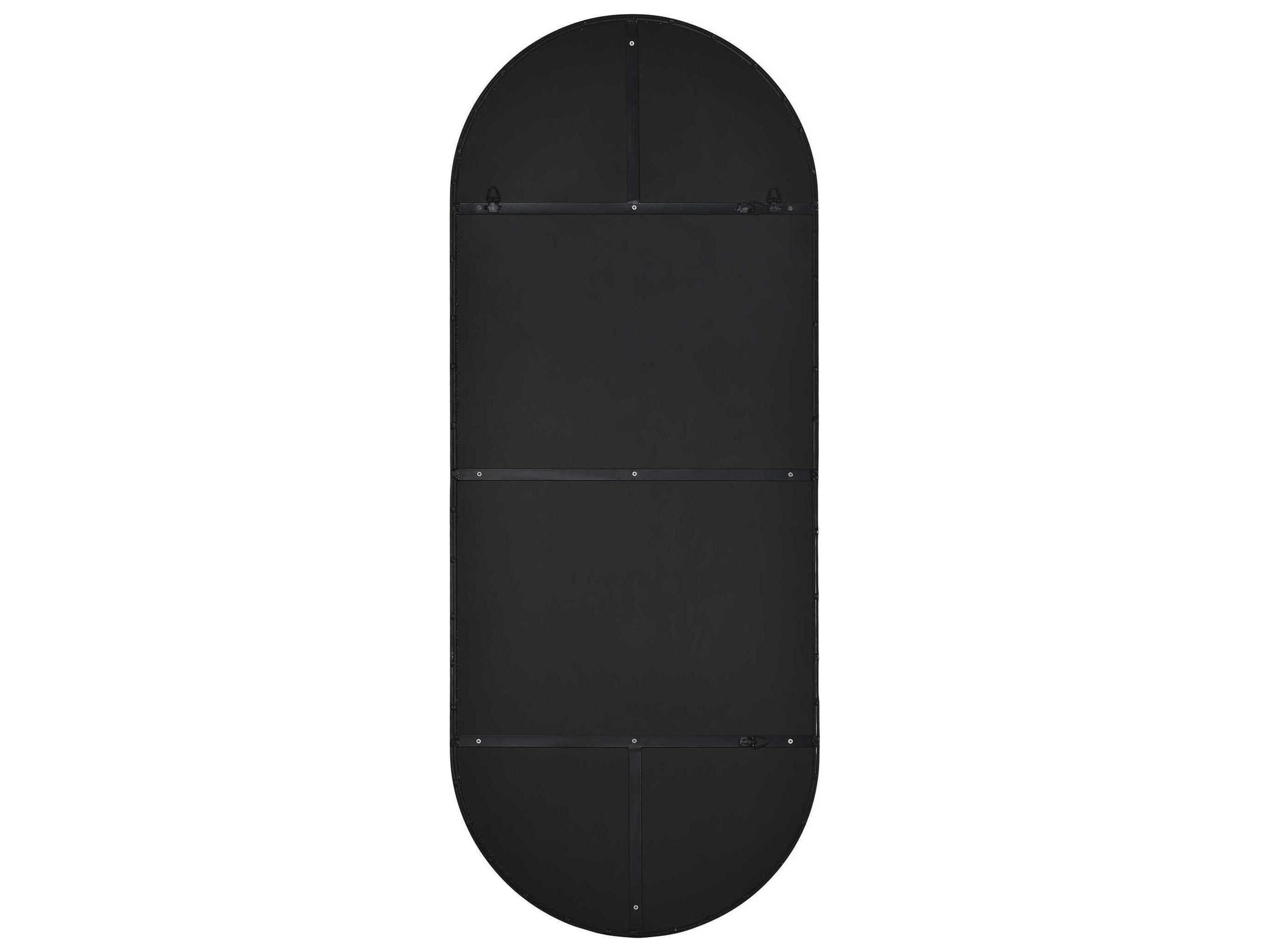 Renwil Ammar Matte Black Oval Wall Mirror