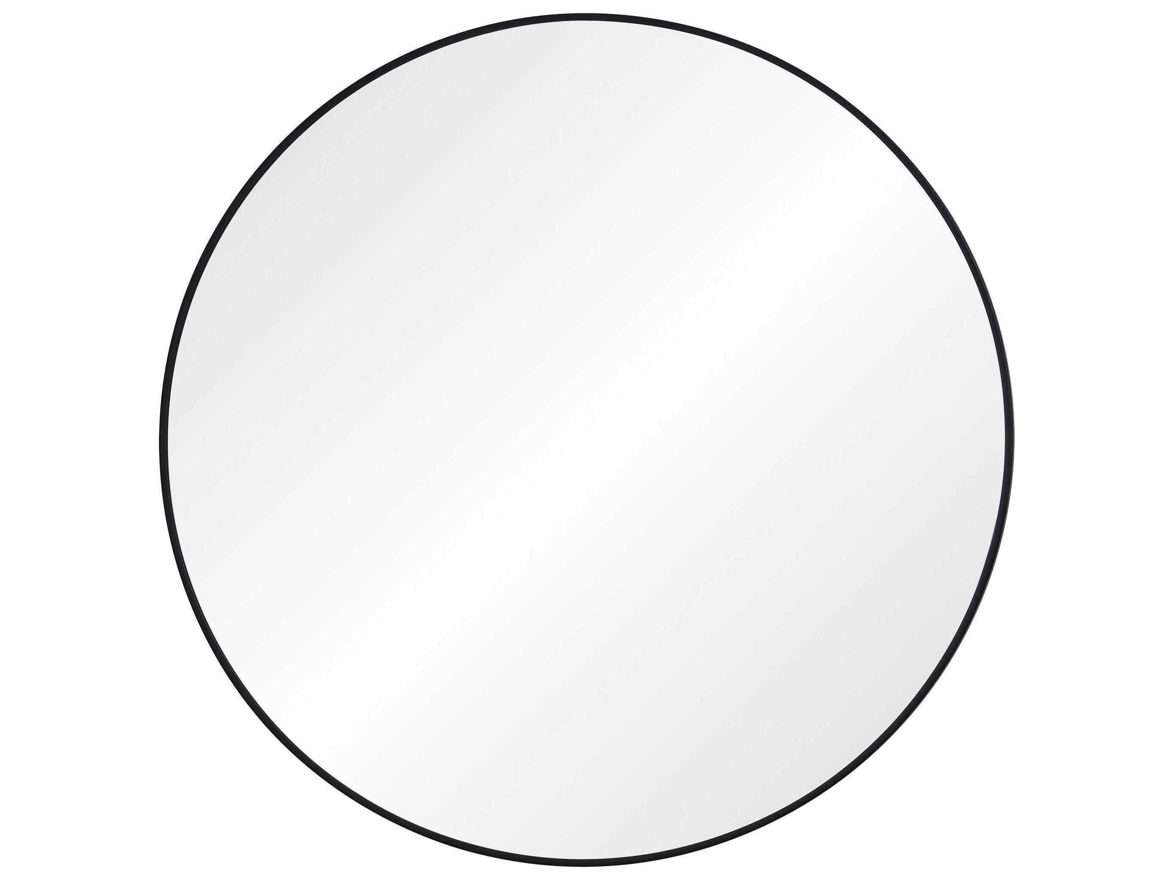 Posadas Matte Black Round Wall Mirror