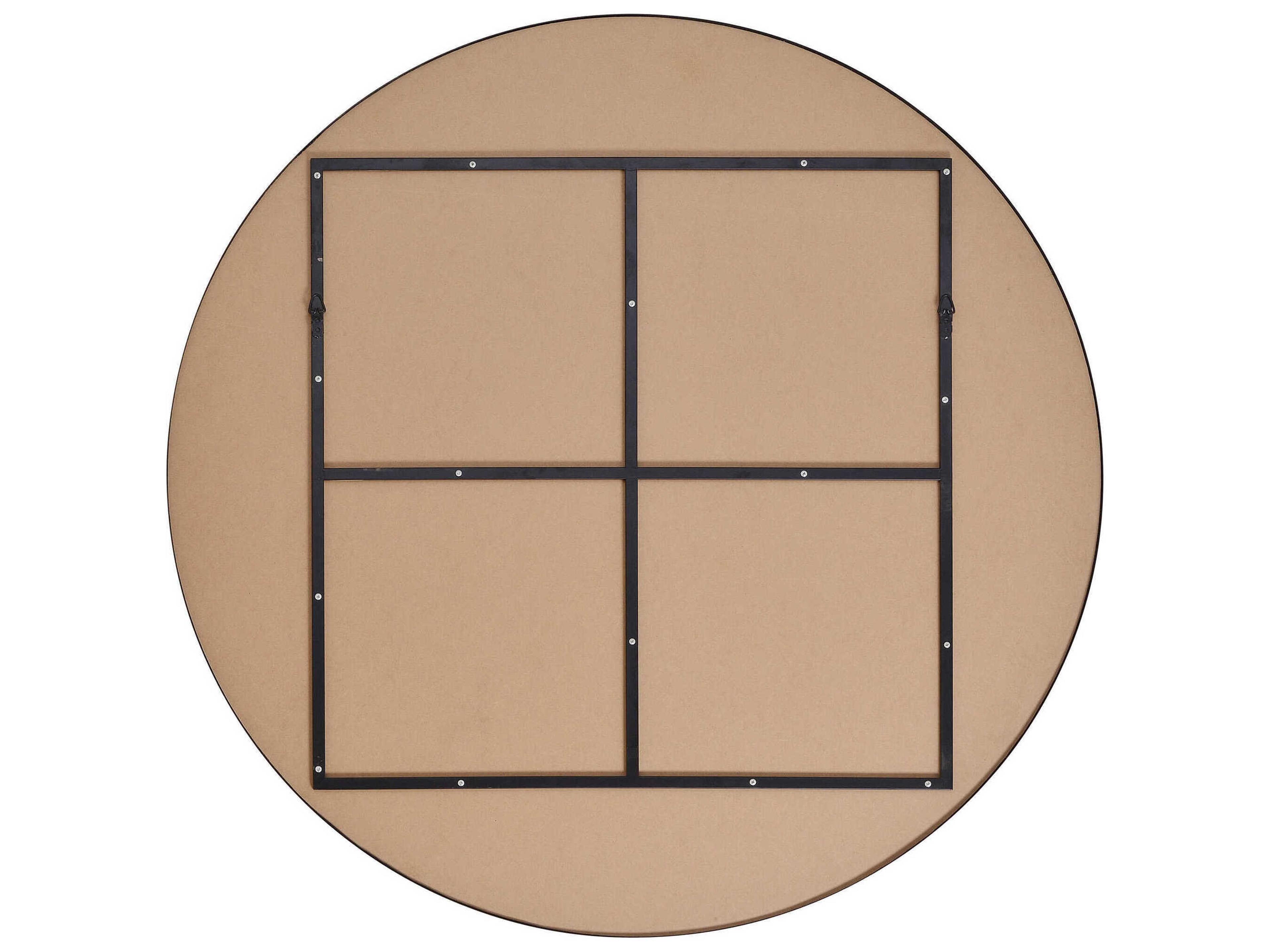 Renwil Sami Matte Black Round Wall Mirror