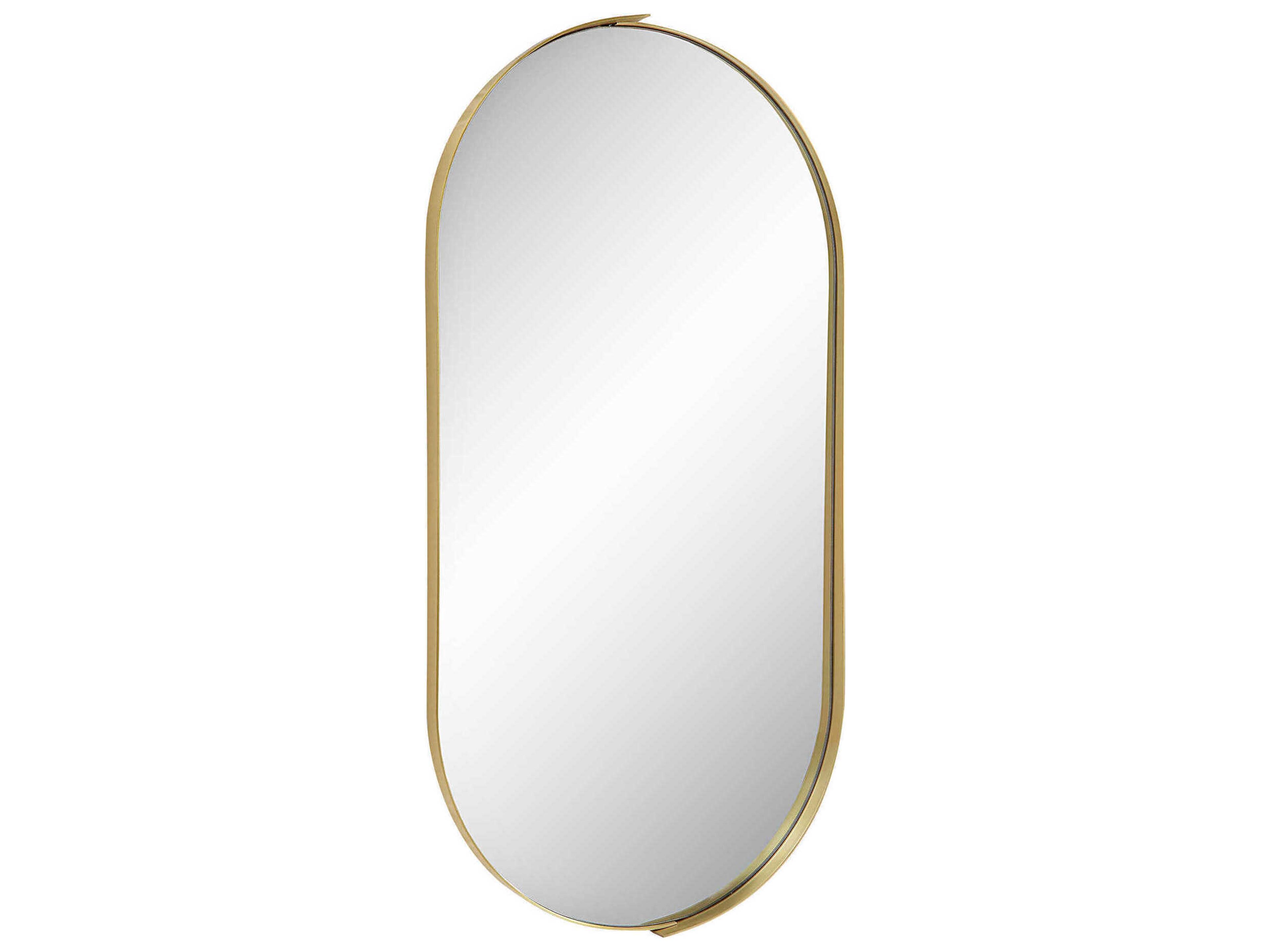 Renwil Aleah Satin Brass Oval Wall Mirror