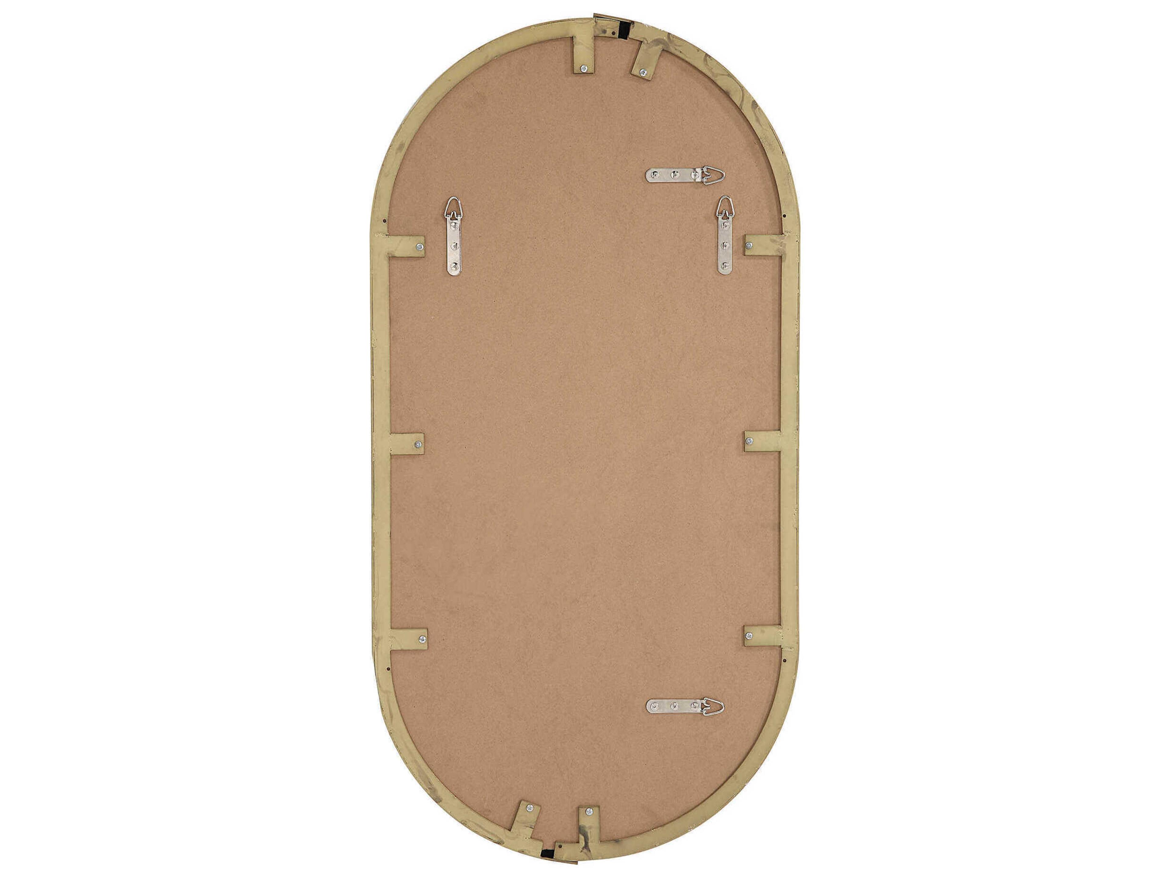 Renwil Aleah Satin Brass Oval Wall Mirror