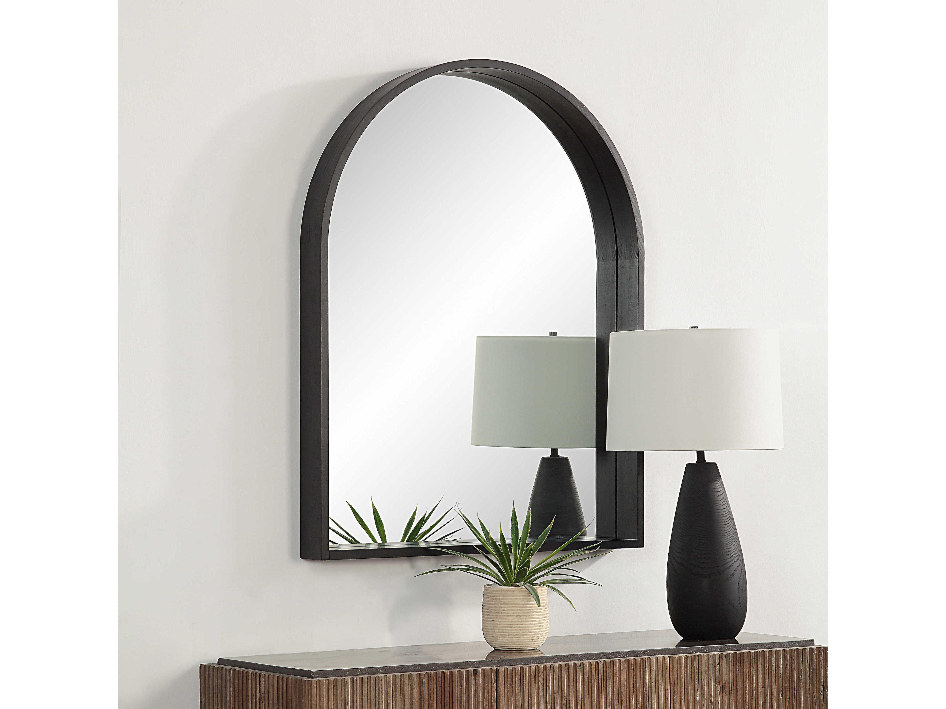 Renwil Cove Matte Black Wall Mirror