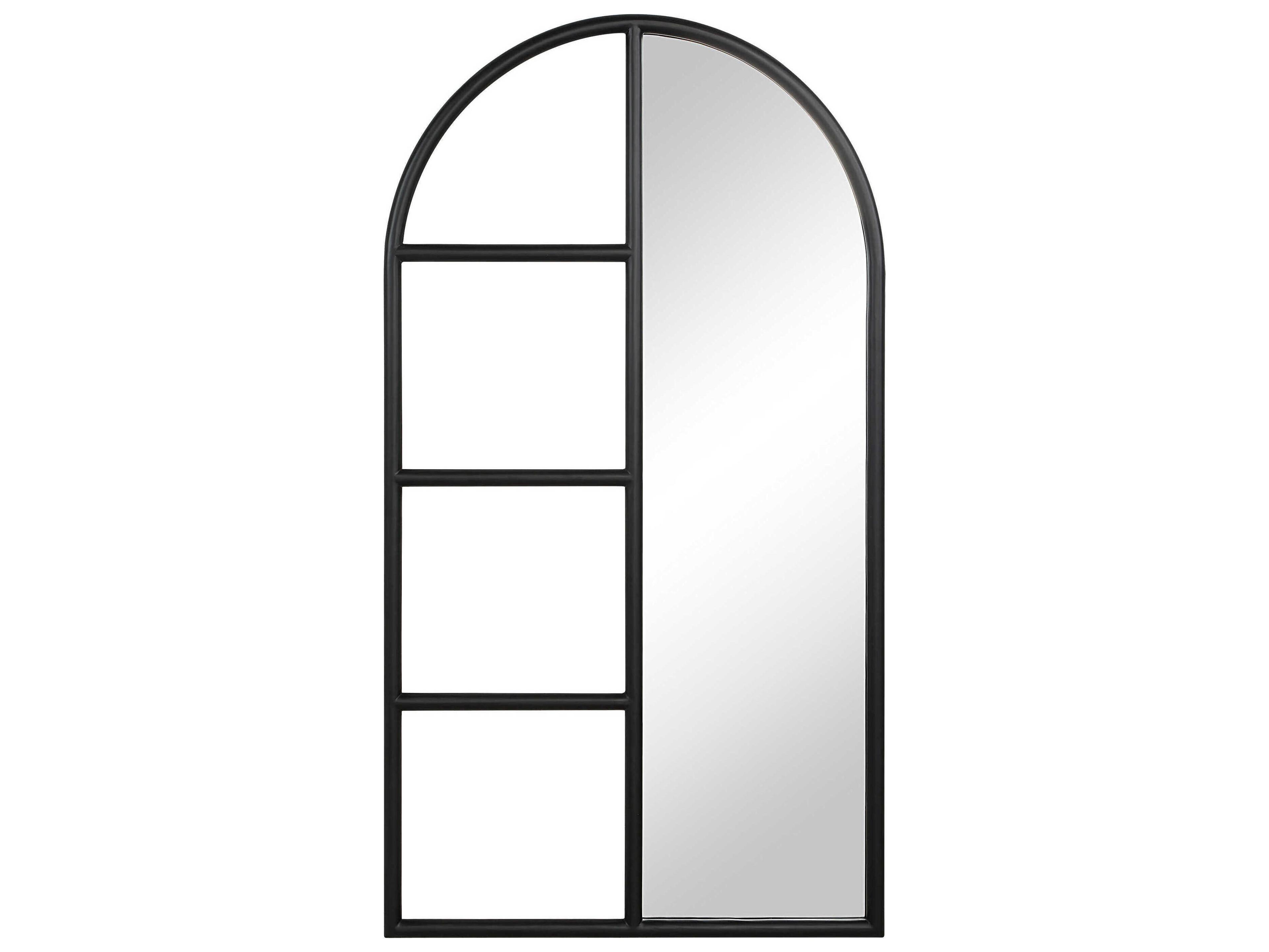 Trellis Matte Black Wall Mirror