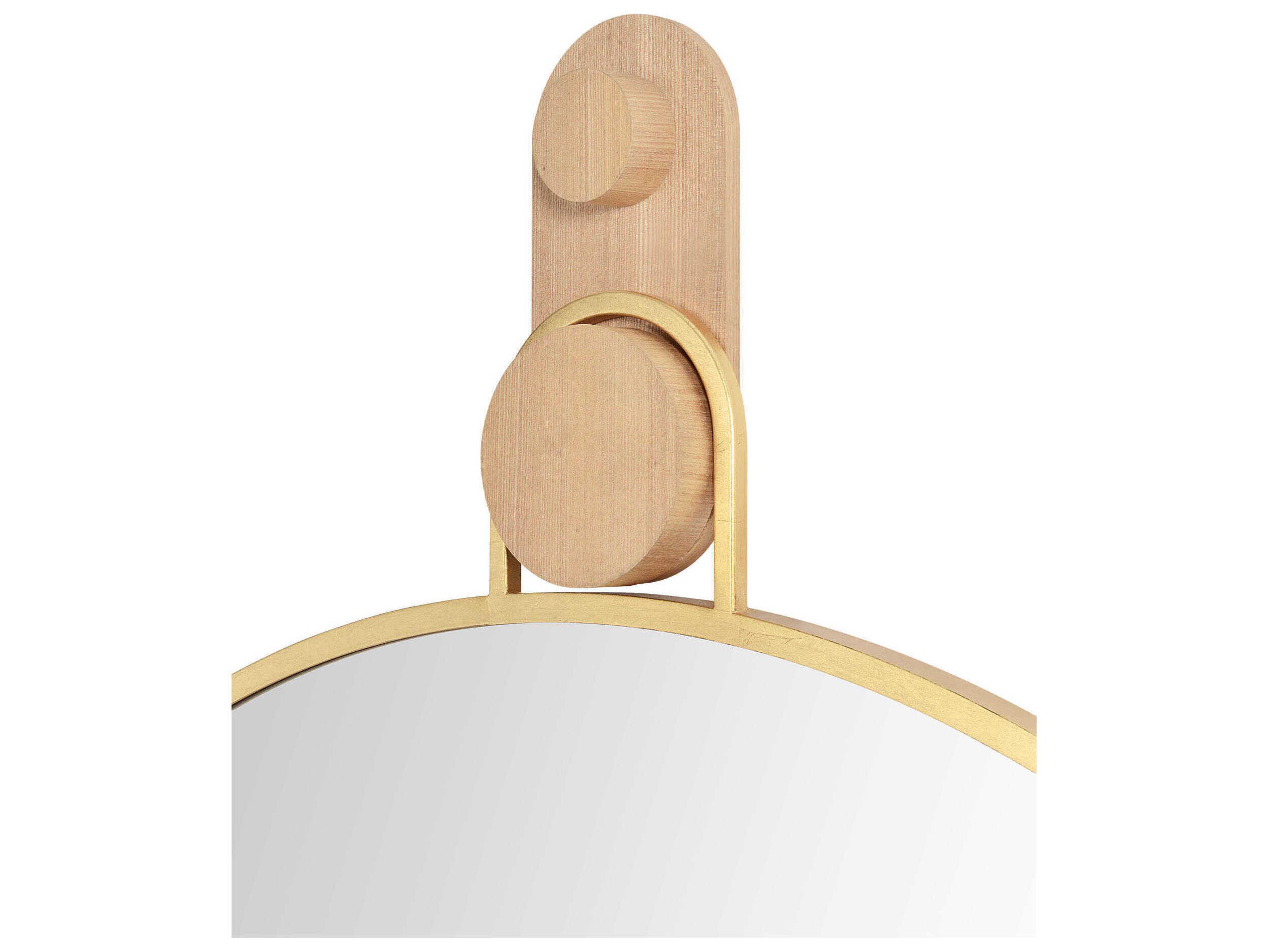 Renwil Kinsley Gold Leaf Round Wall Mirror