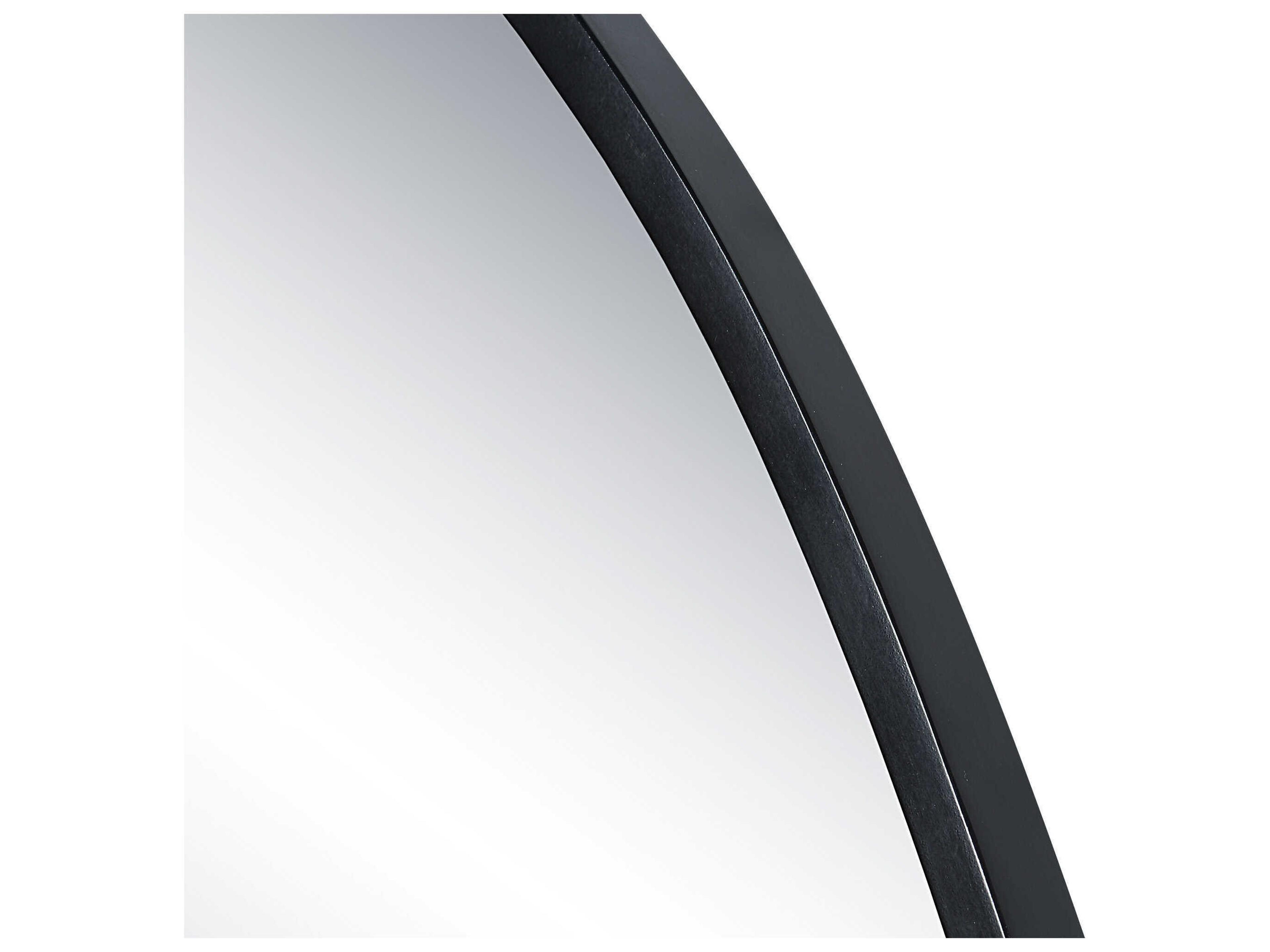 Renwil Bozeman Matte Black Oval Wall Mirror