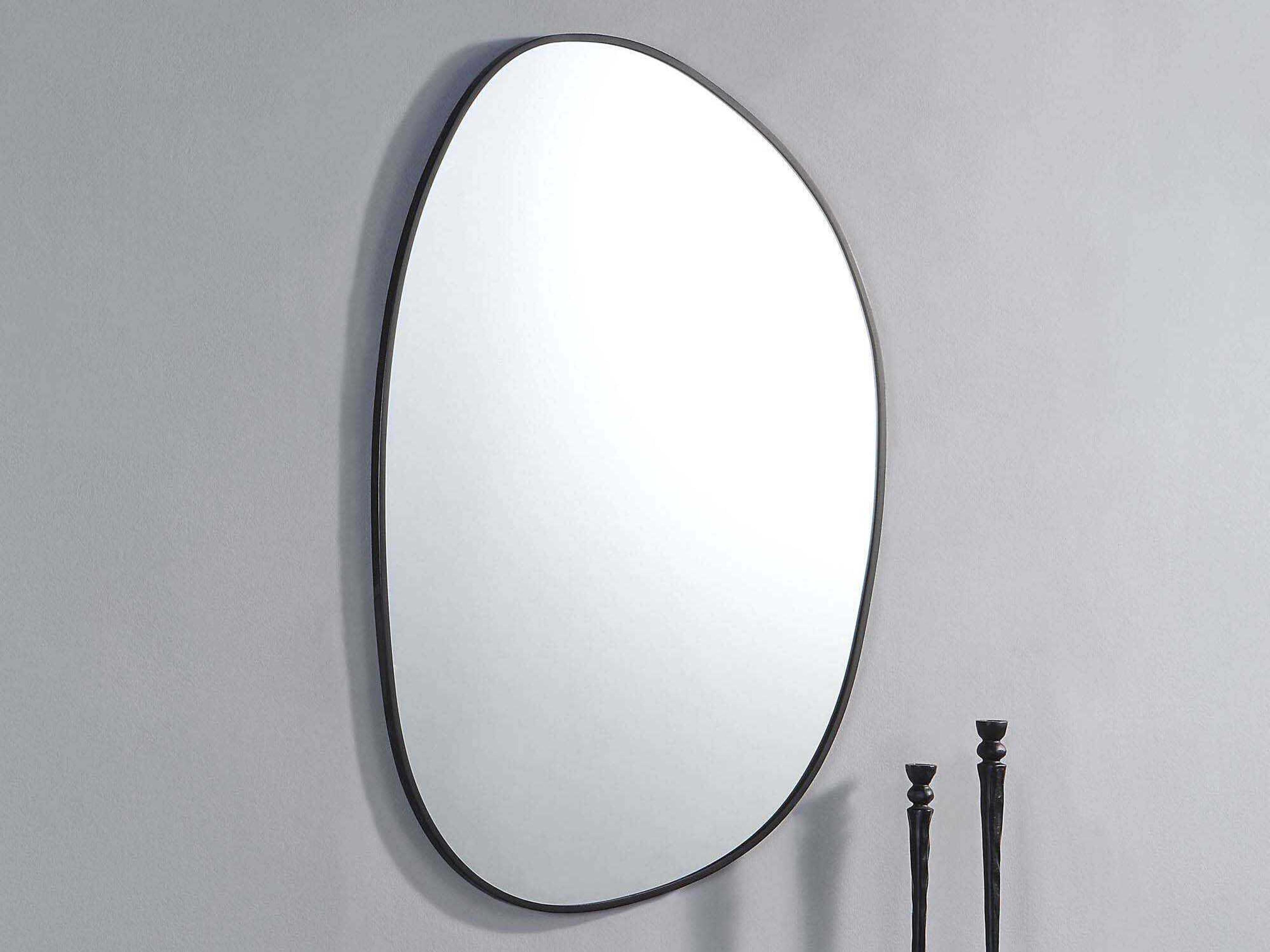 Renwil Bozeman Matte Black Oval Wall Mirror