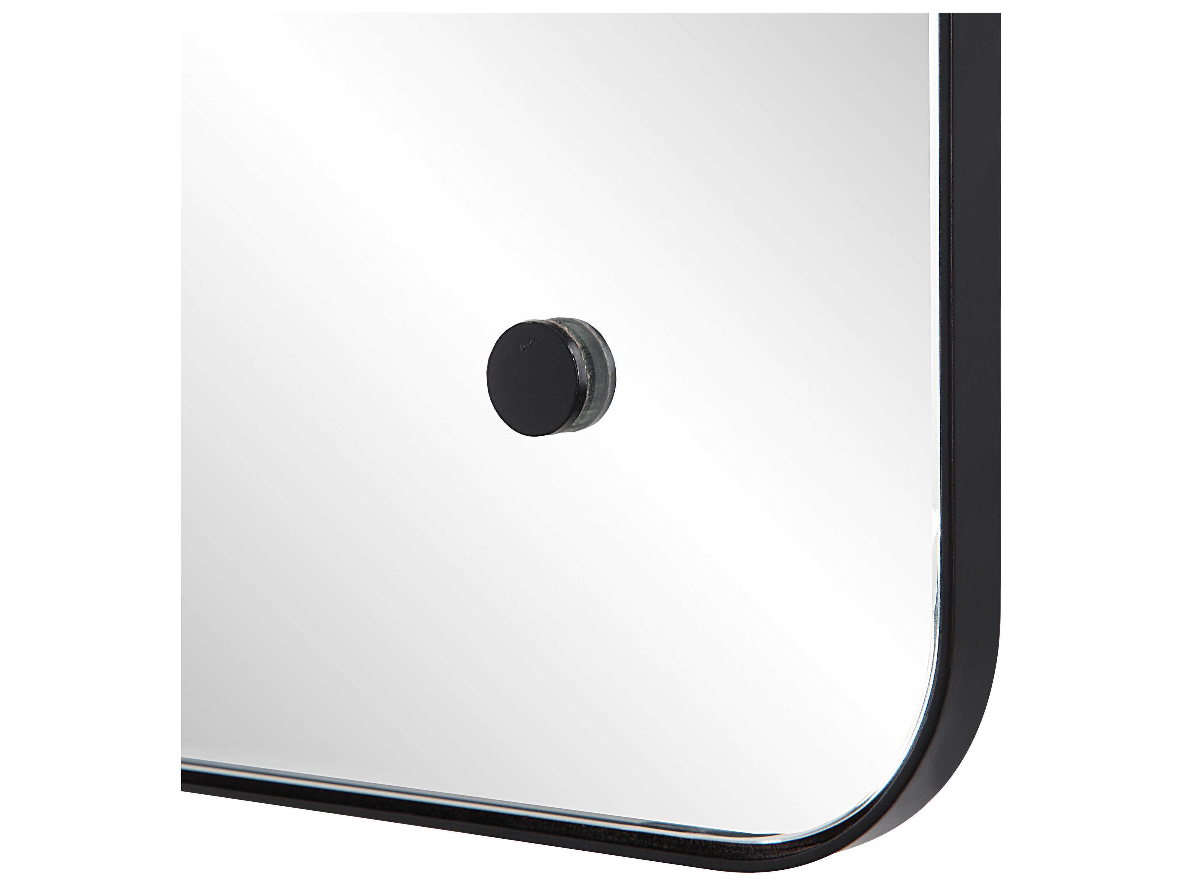 Renwil Aine Matte Black Rectangular Wall Mirror
