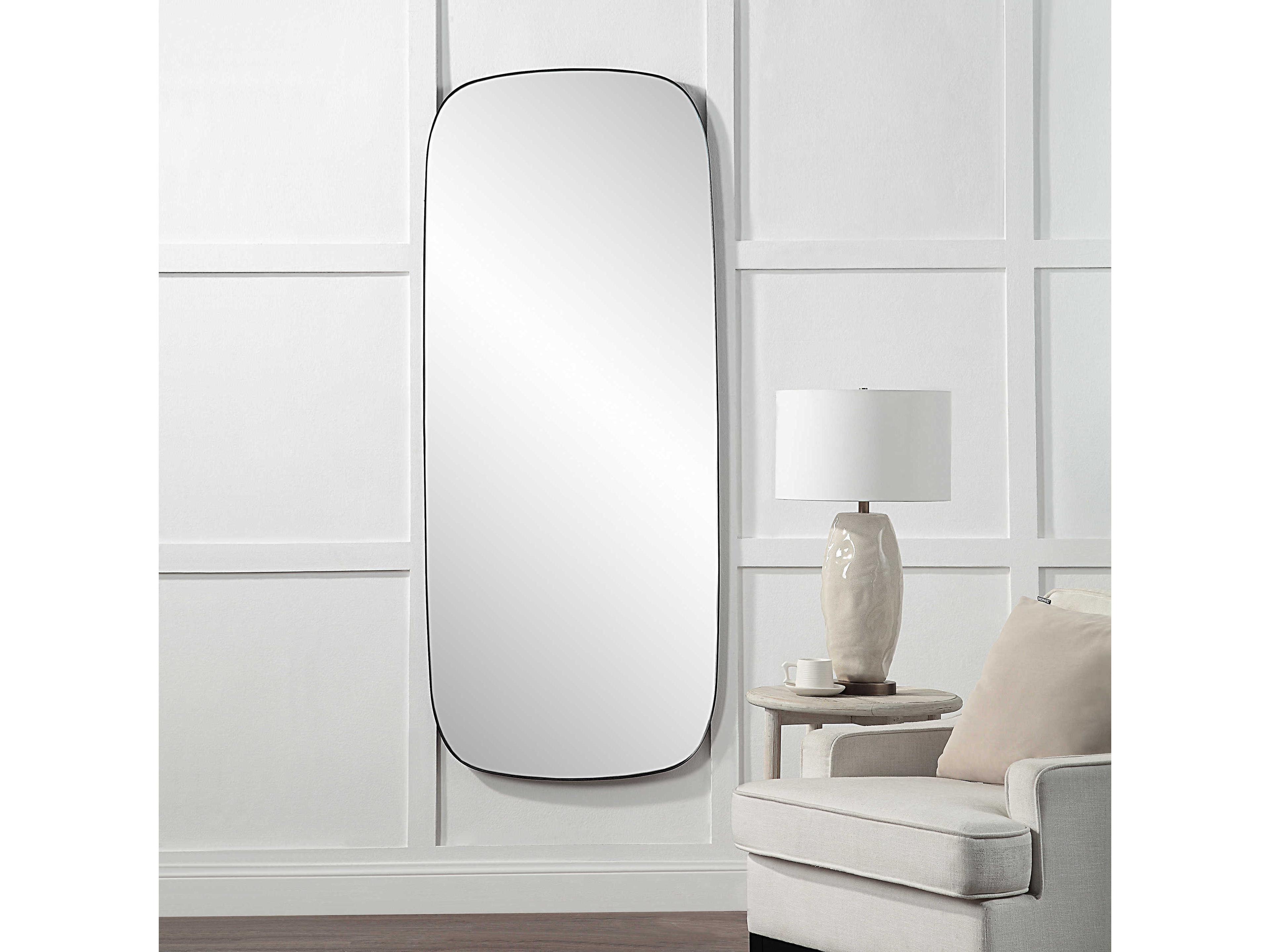 Renwil Almandine Matte Black Rectangular Wall Mirror