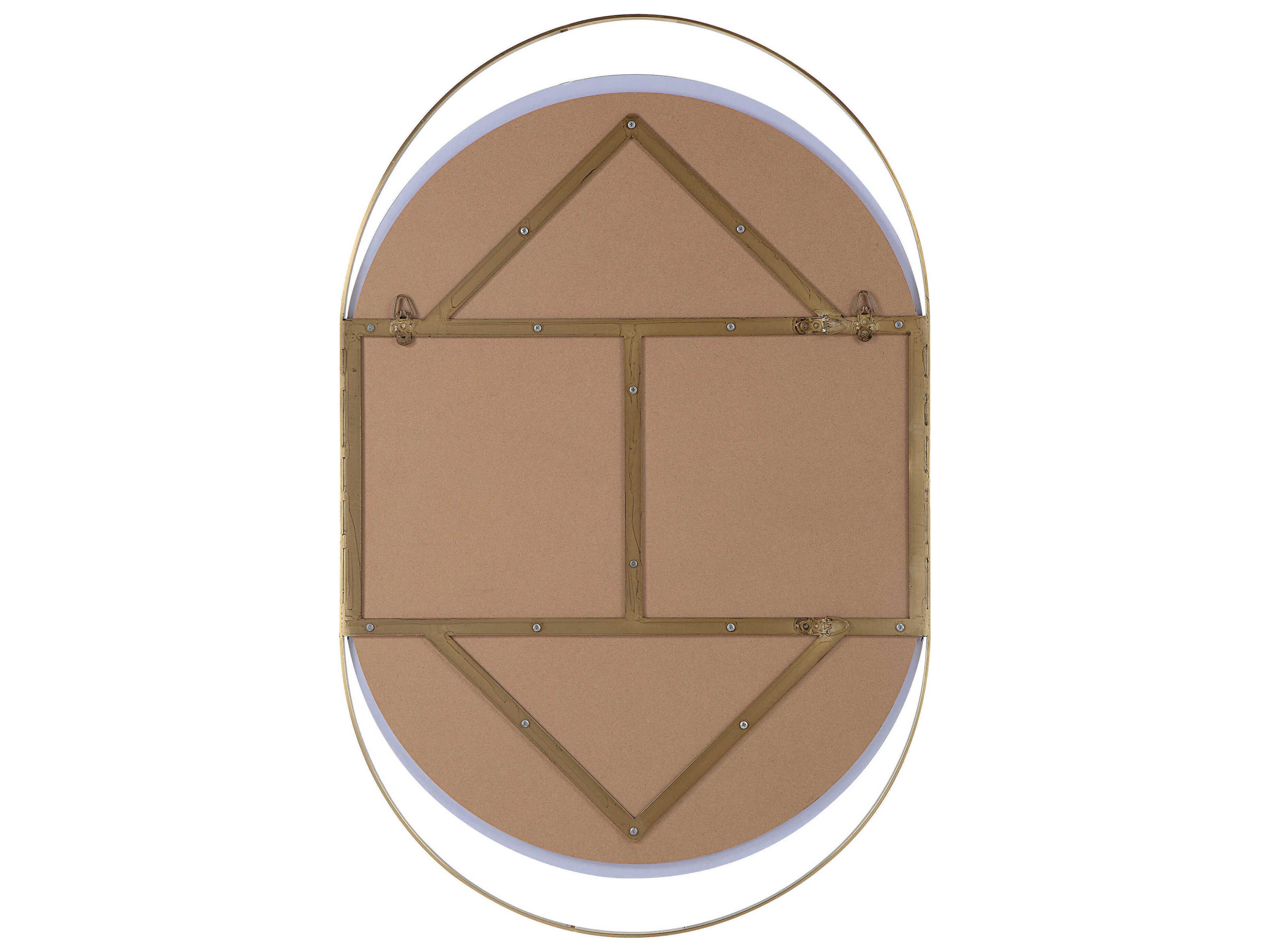Renwil Ecru Satin Brass Oval Wall Mirror