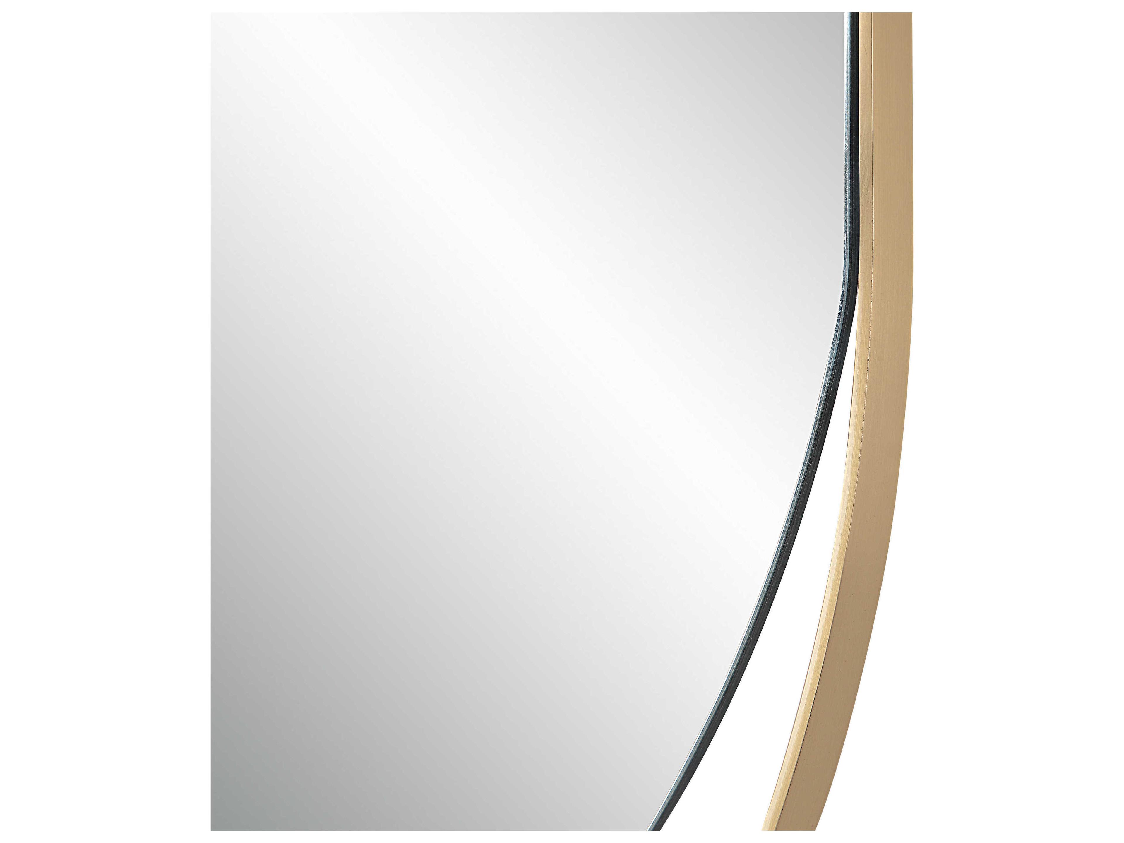 Renwil Ecru Satin Brass Oval Wall Mirror