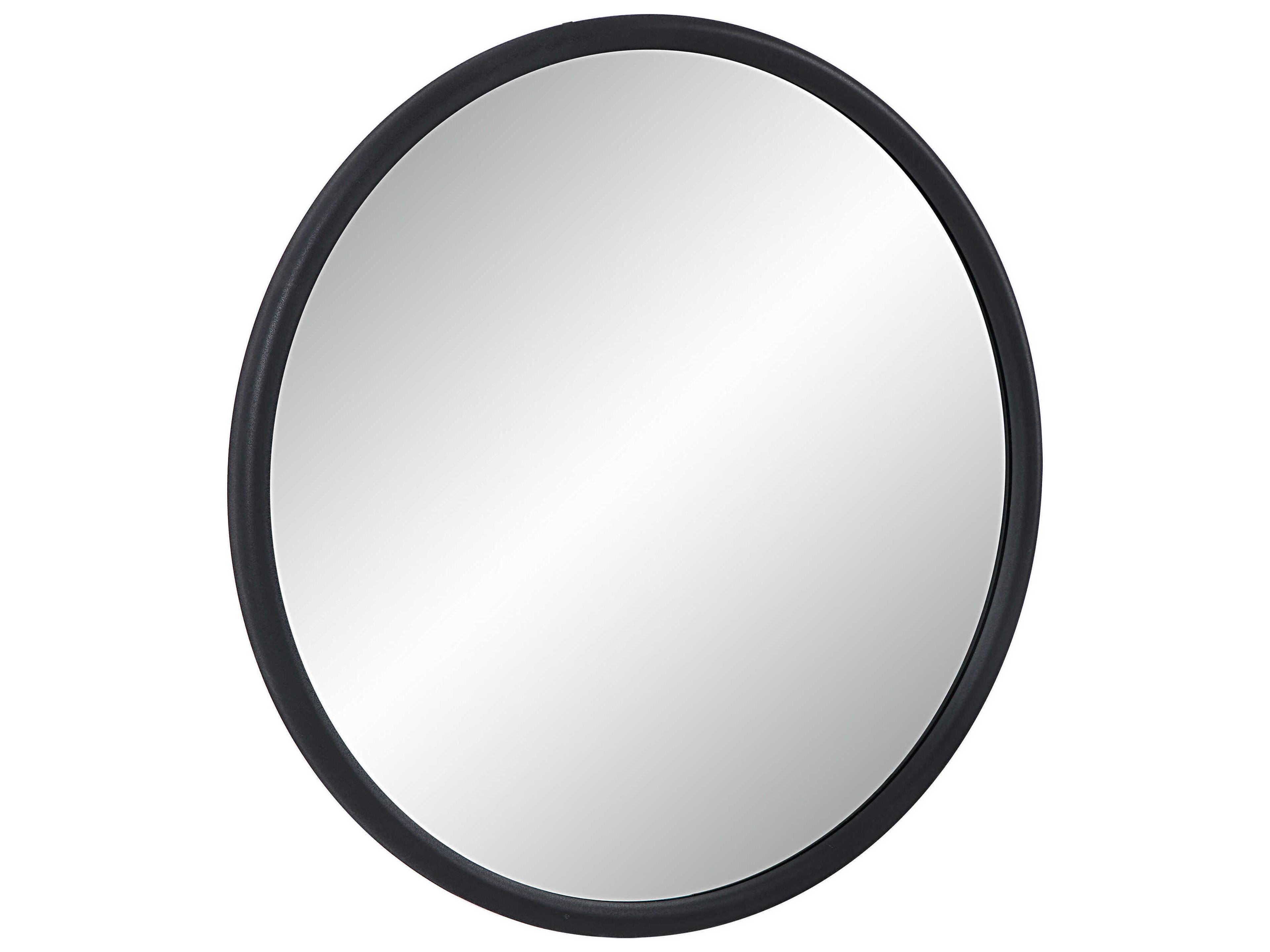 Renwil Namur Matte Black Round Wall Mirror