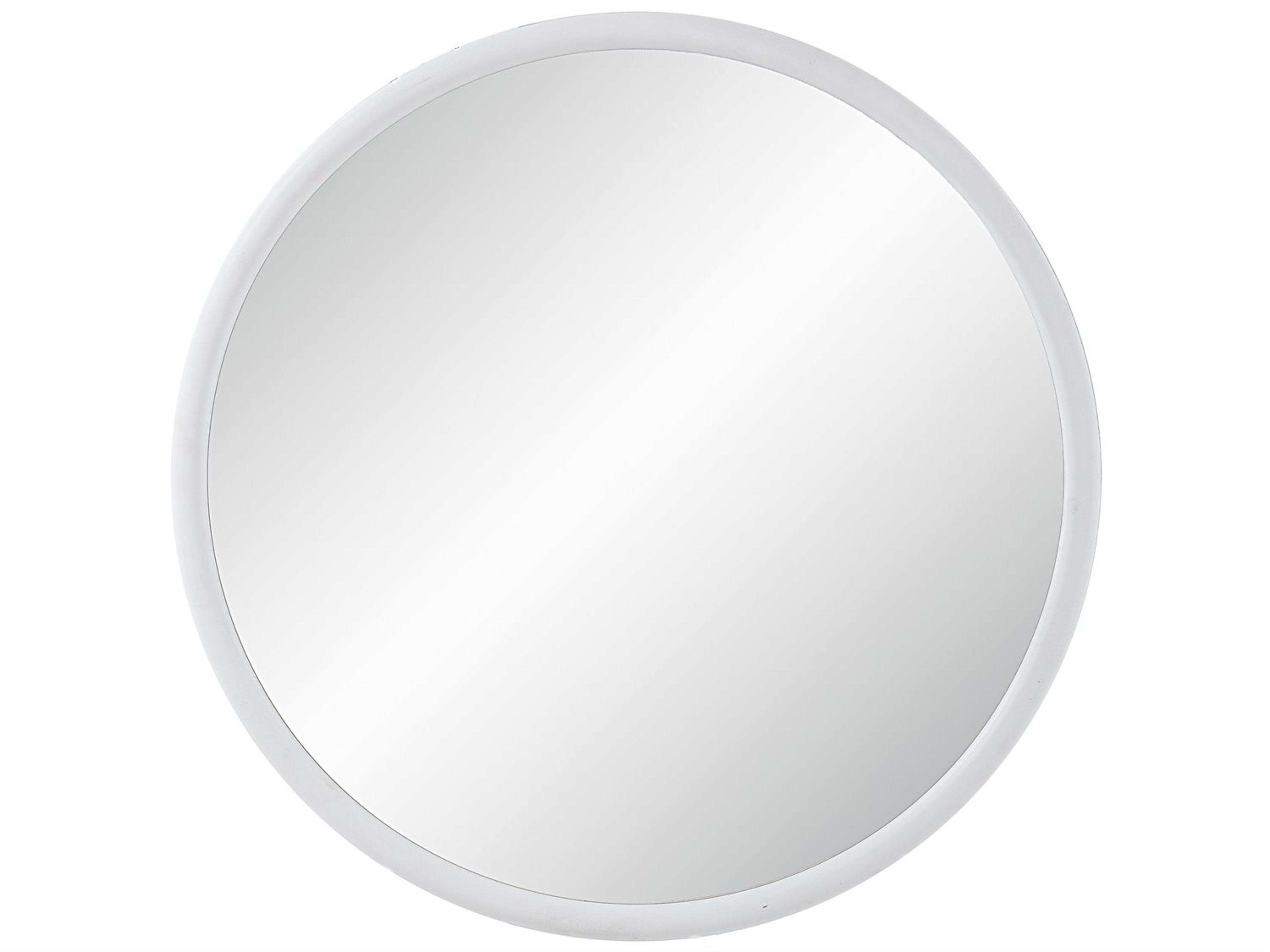 Porpoise Matte White Round Wall Mirror