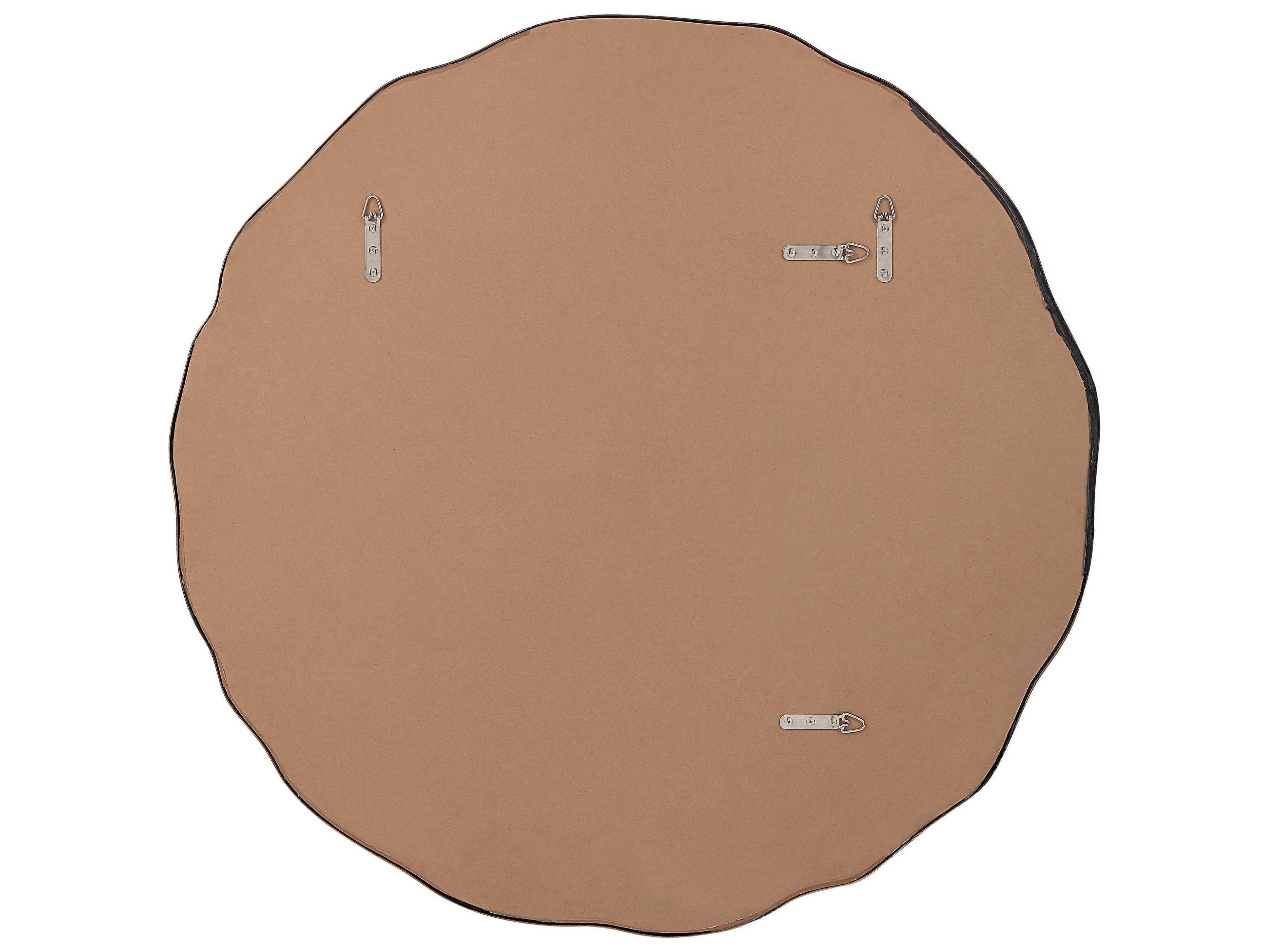 Renwil Bern Dark Antique Brushed Brass Round Wall Mirror