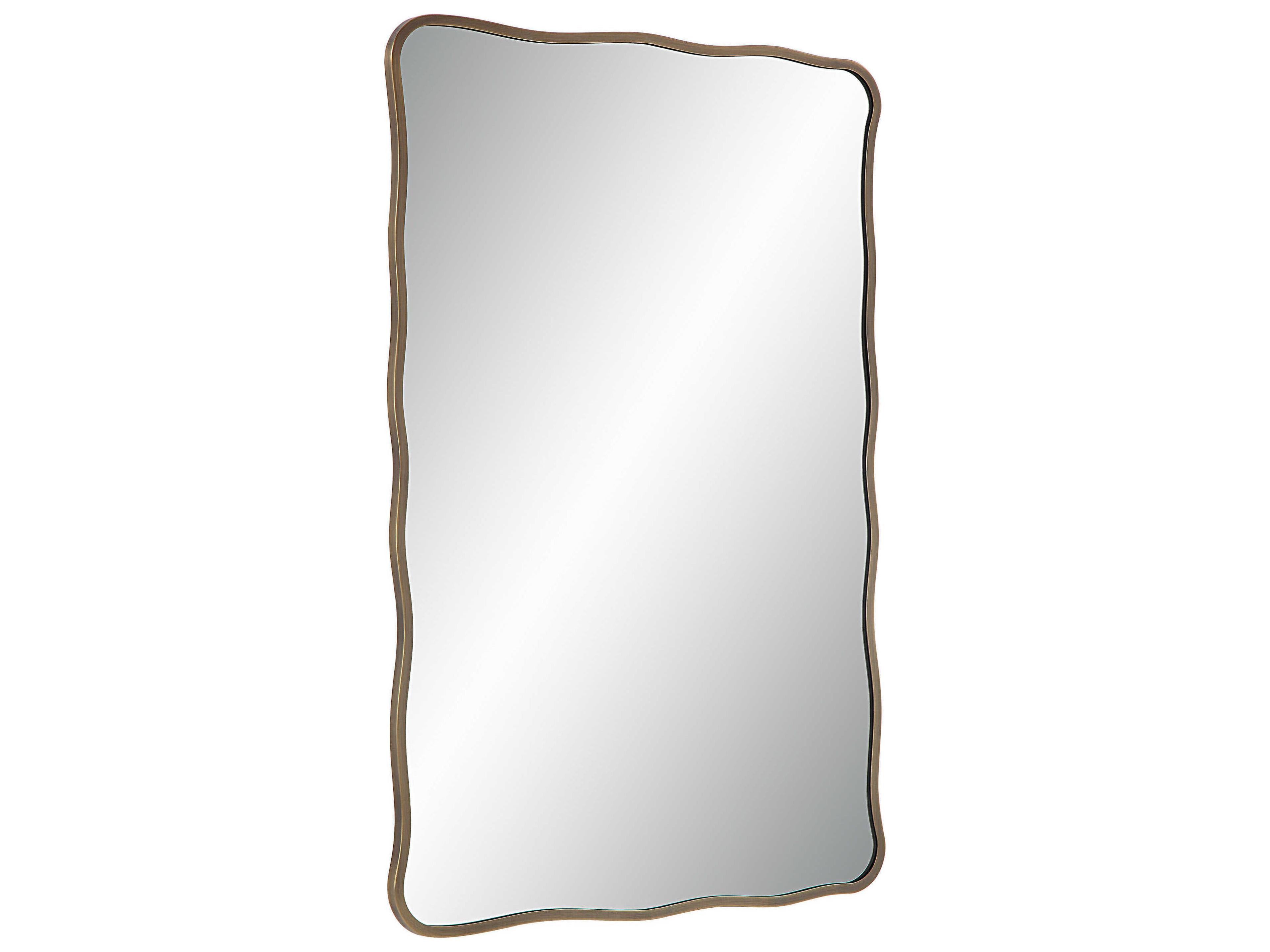Renwil Basel Dark Antique Brushed Brass Rectangular Wall Mirror