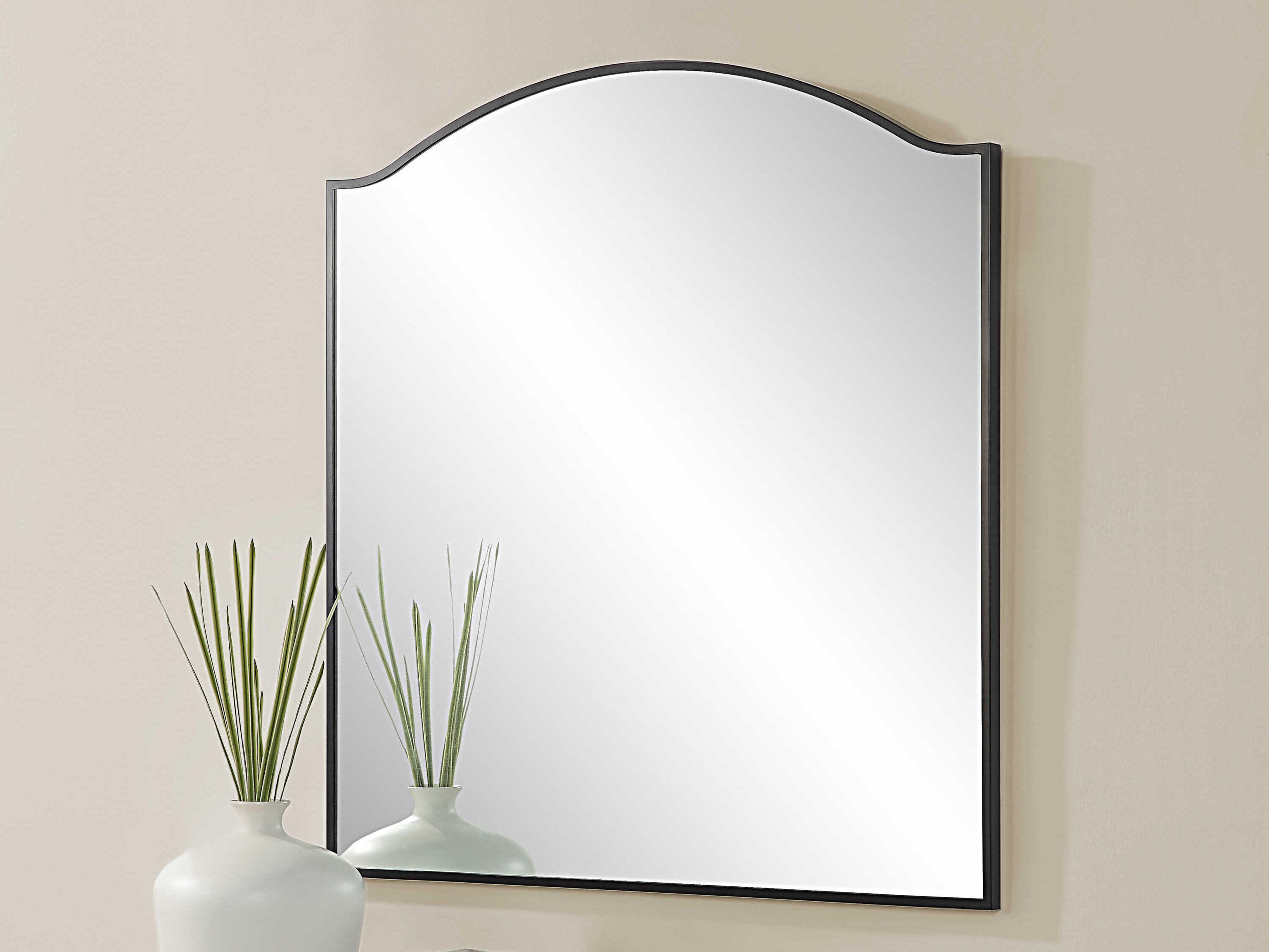 Renwil Bandon Matte Black Wall Mirror