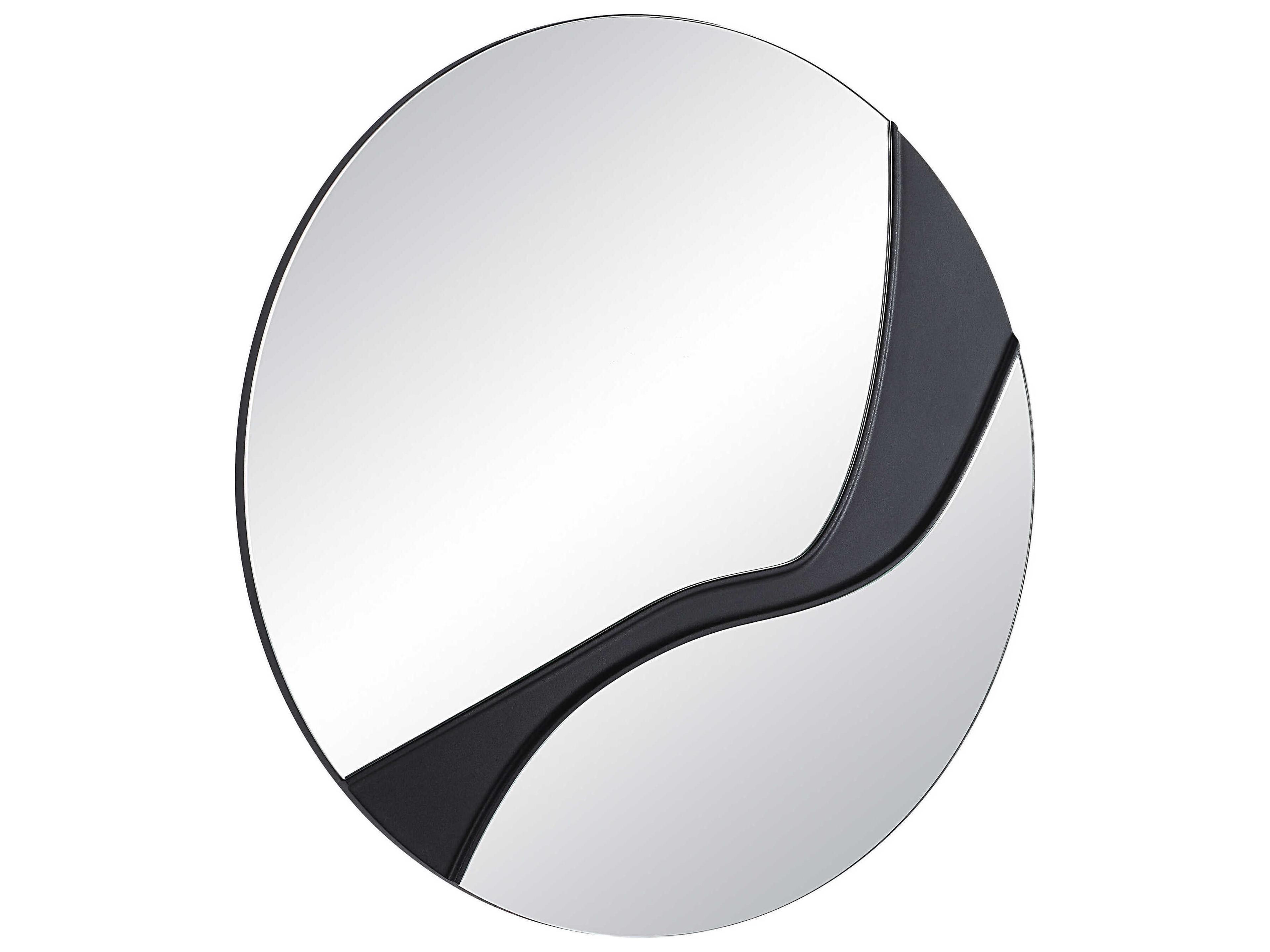 Renwil Dansk Textured Matte Black Round Wall Mirror Set of 3