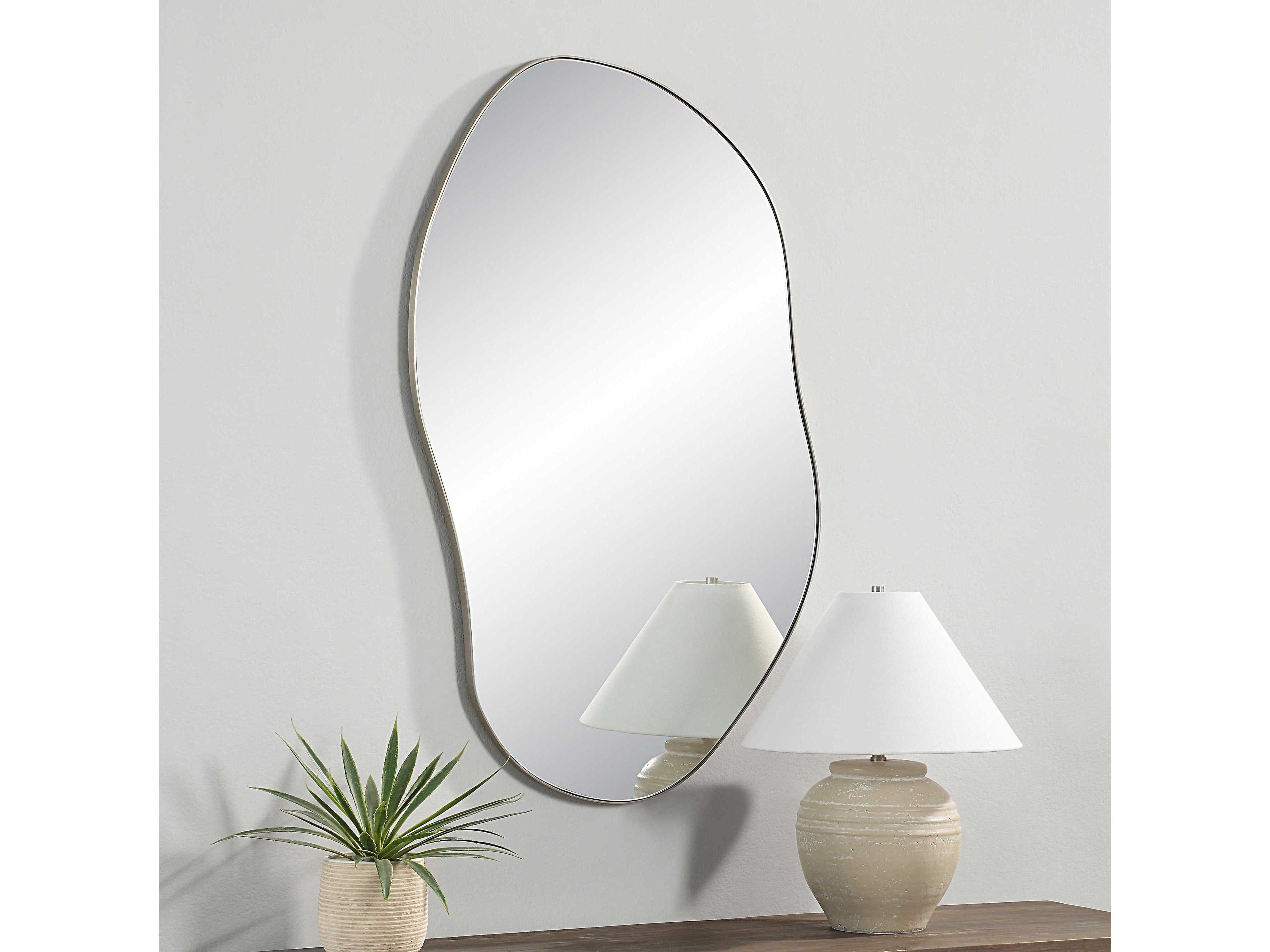 Renwil Javelin Brushed Matte Satin Nickel Wall Mirror